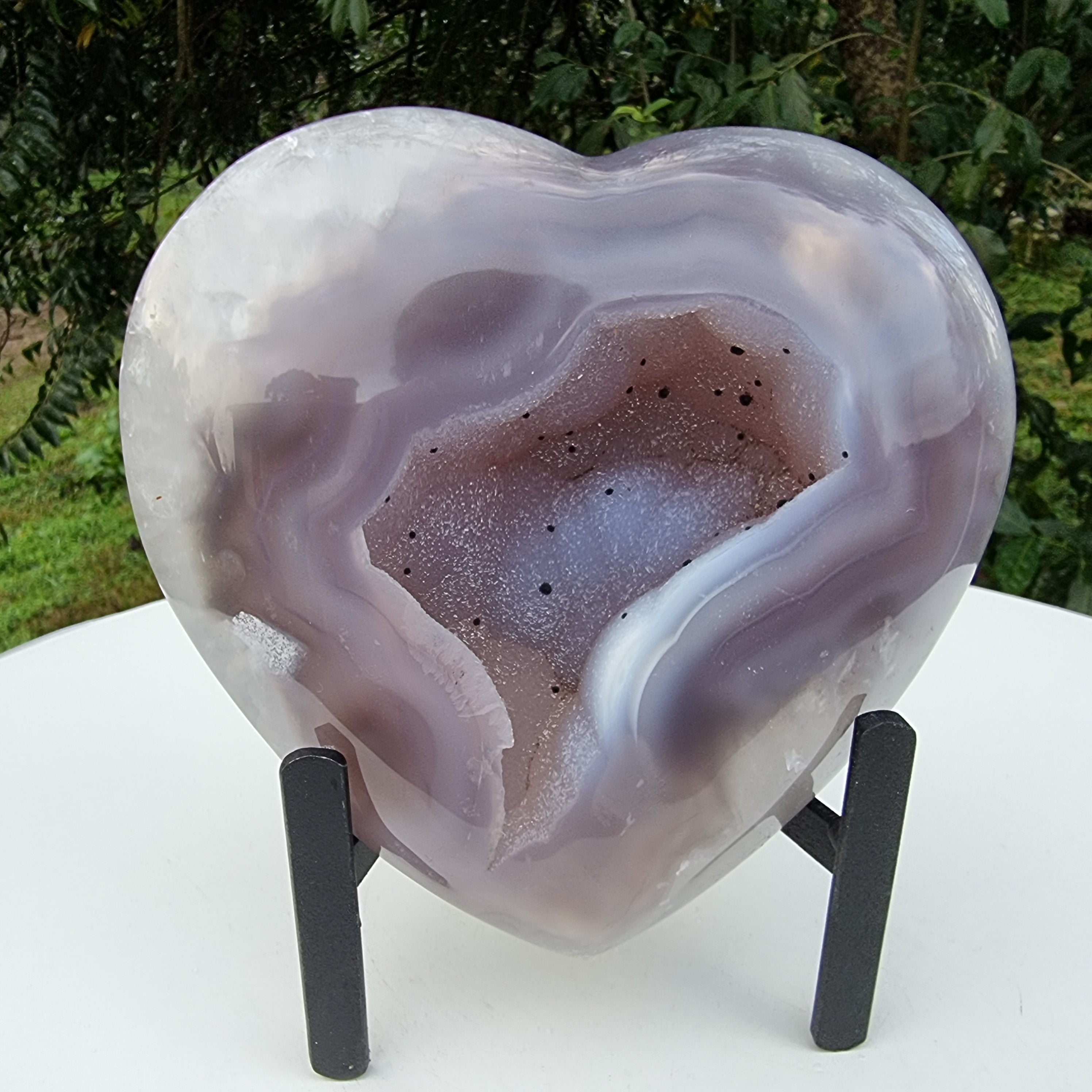 Coração de Àgatas Naturais | Altura 11,5 cm, com 0,700 kgs | Peça Artesanal BR Crystals