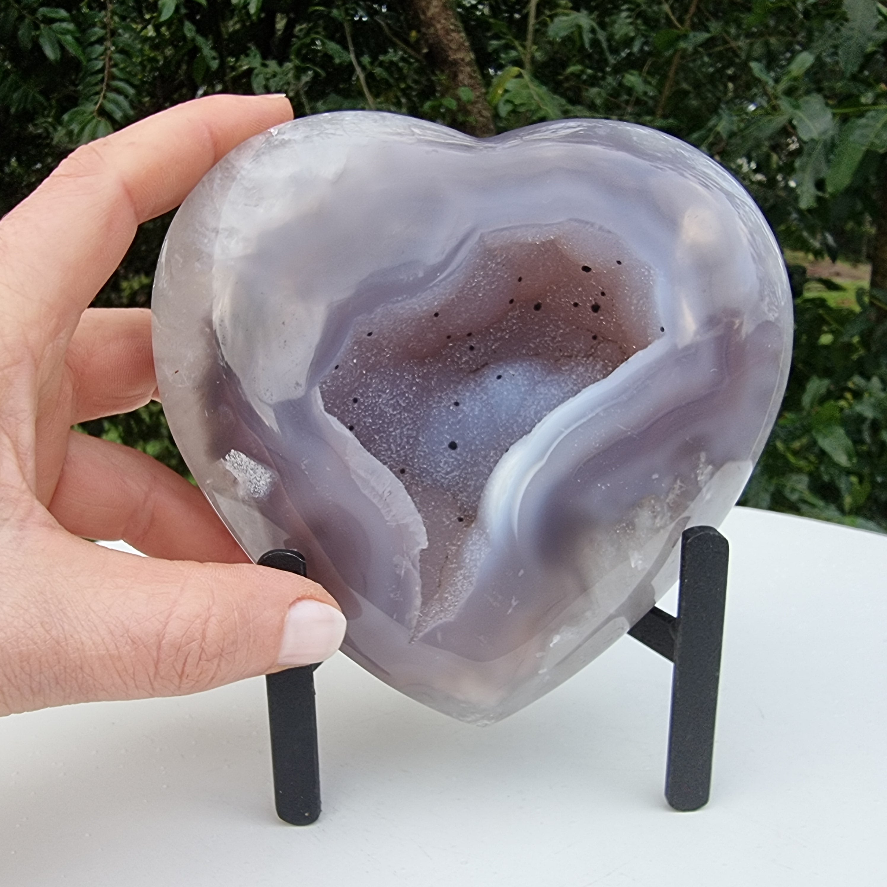 Coração de Àgatas Naturais | Altura 11,5 cm, com 0,700 kgs | Peça Artesanal BR Crystals