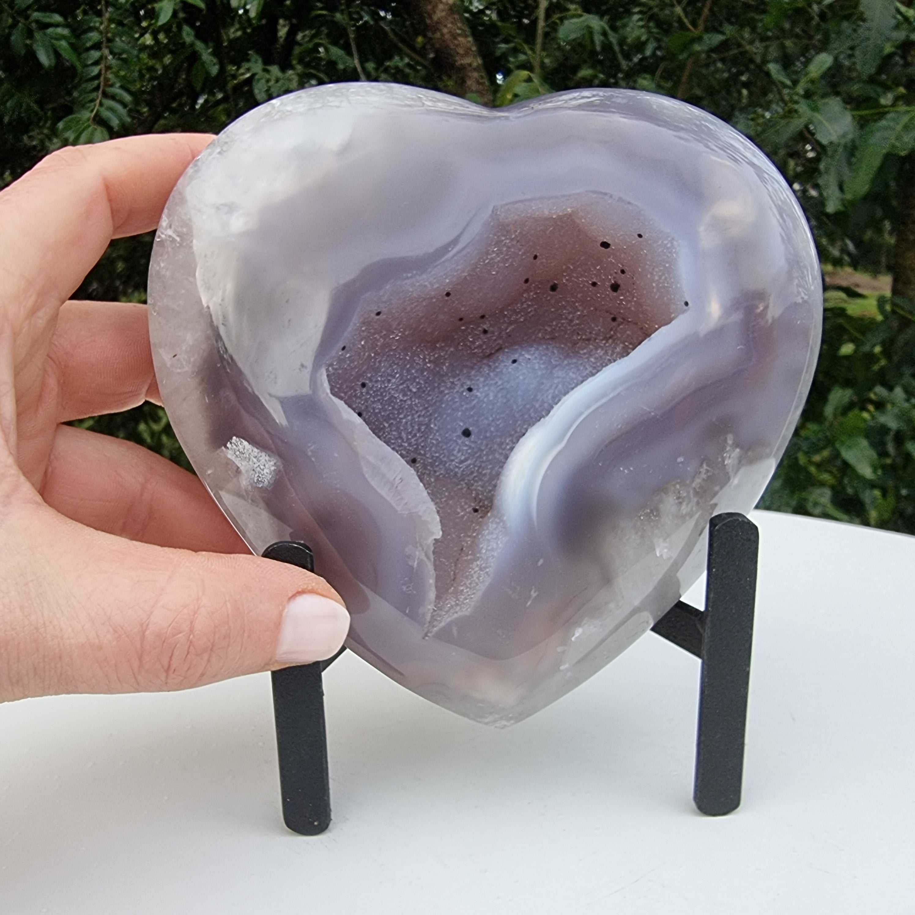 Coração de Àgatas Naturais | Altura 11,5 cm, com 0,700 kgs | Peça Artesanal BR Crystals