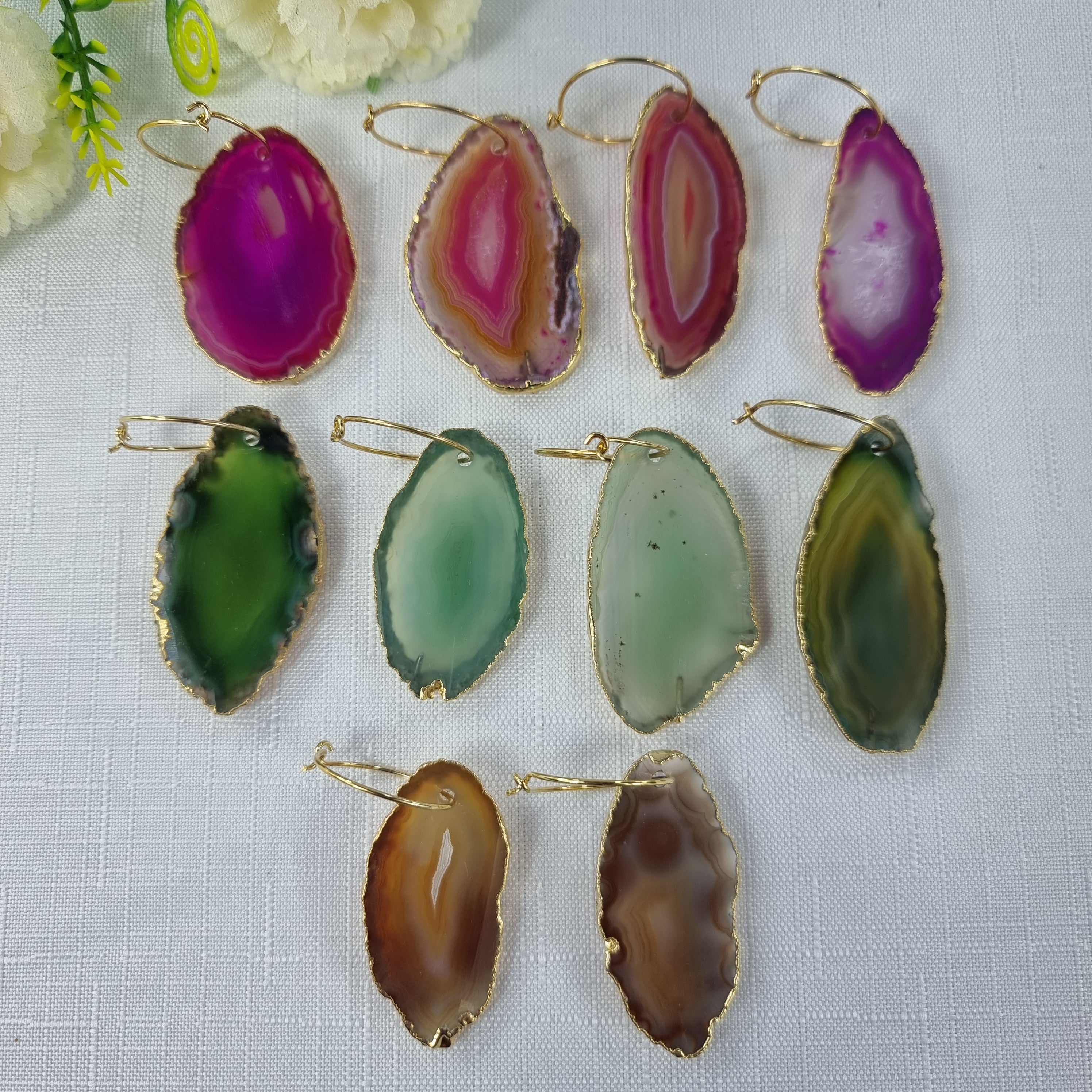 Marcador de Taças em ÁGATAS Naturais Sortidos - Peça Artesanal BR Crystals