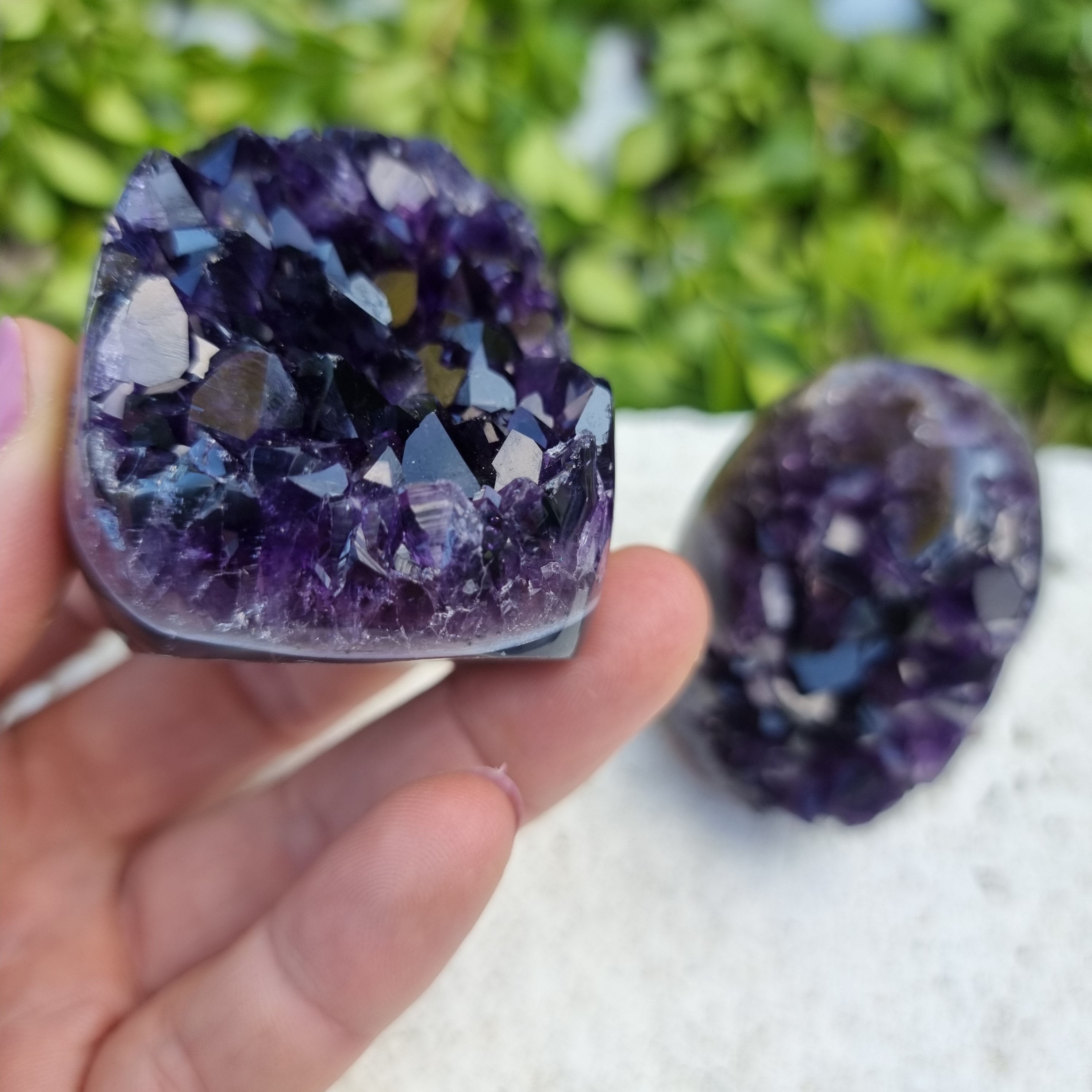 Drusas de Ametista SUPER Roxa - 2 unid | Peso 0,30 Kgs, Altura 4 cm | Energia, Beleza e Sofisticação