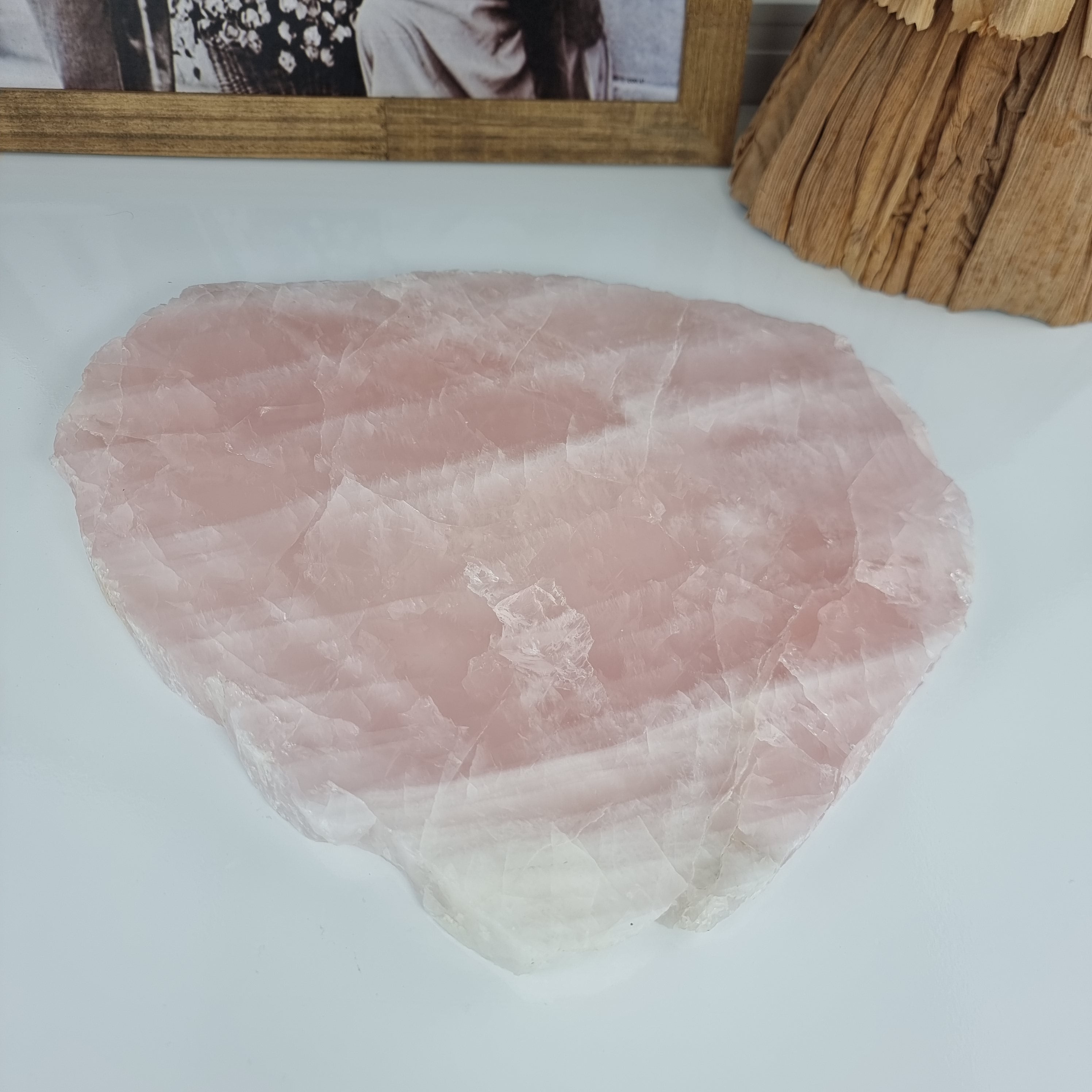 Bandeja de QUARTZO ROSA Bordas Naturais | 1 Unidade | Tamanho 30 cm | Peça Artesanal BR Crystals