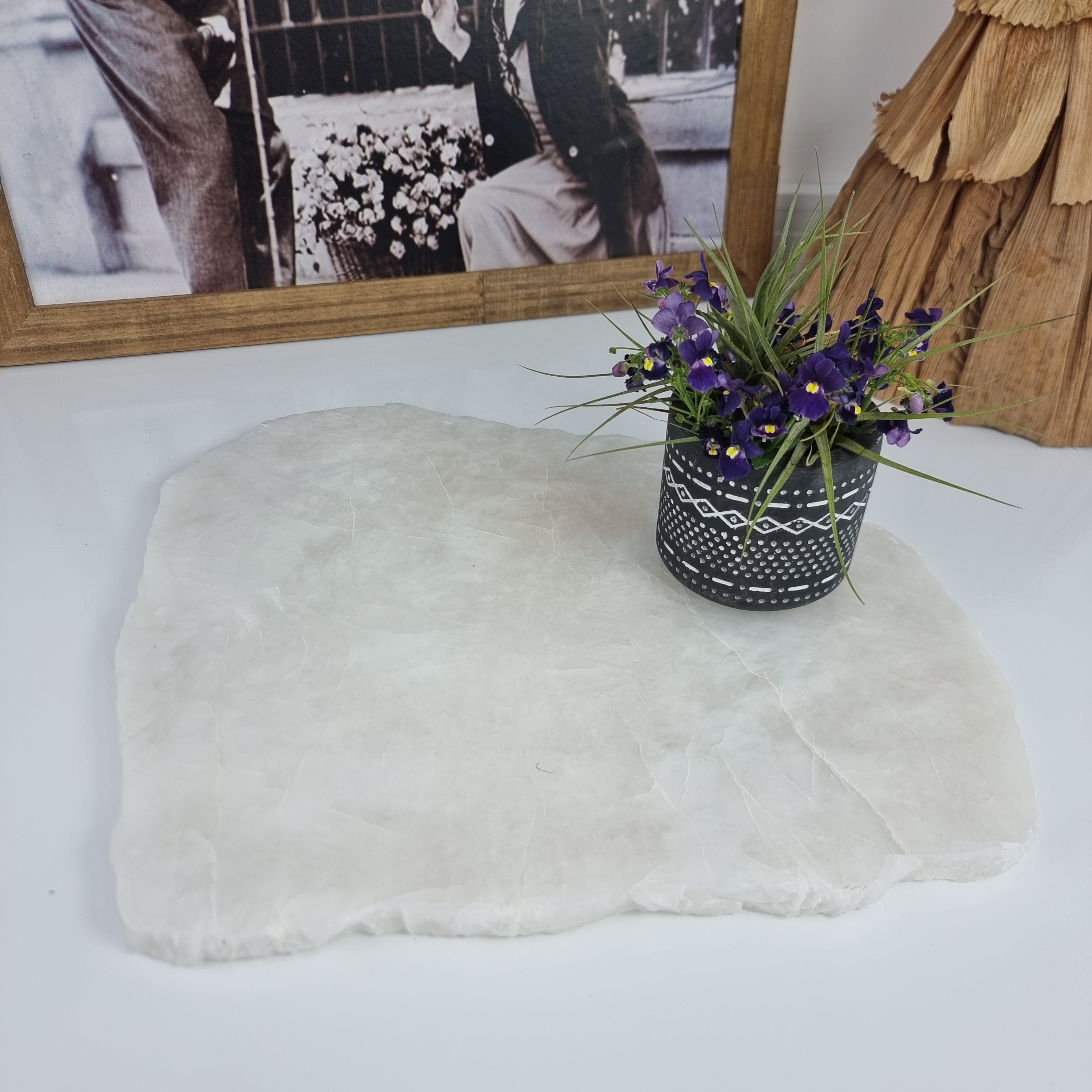 Bandeja de QUARTZO BRANCO Natural Especial | 1 Unidade | Tamanho 30 cm | Peça Artesanal BR Crystals