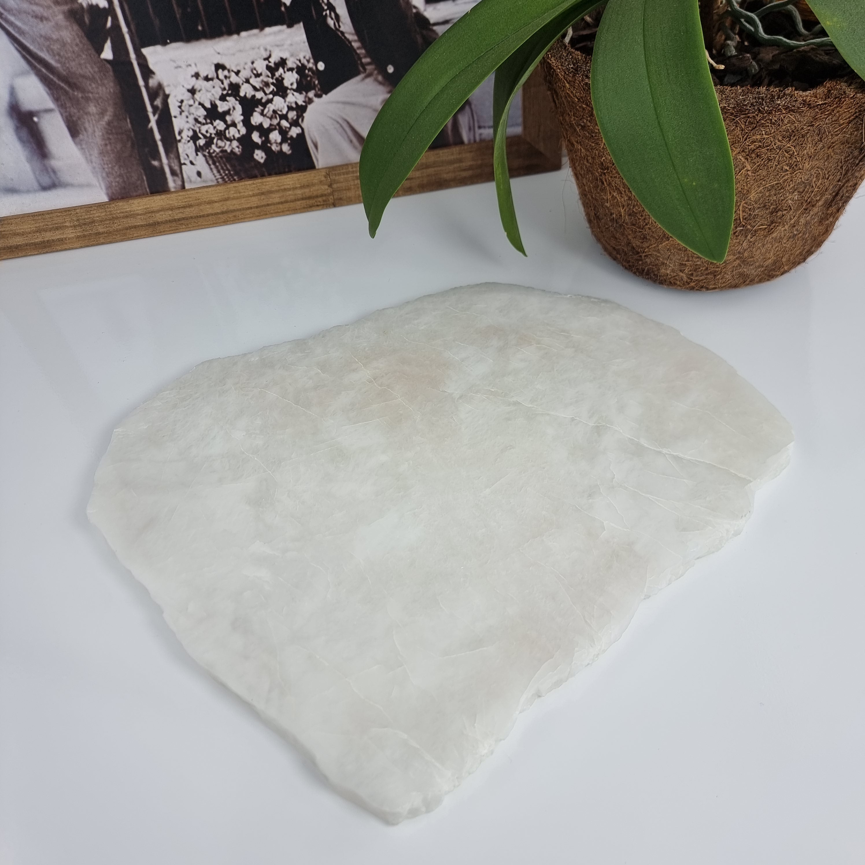 Bandeja de QUARTZO BRANCO Natural Especial | 1 Unidade | Tamanho 30 cm | Peça Artesanal BR Crystals