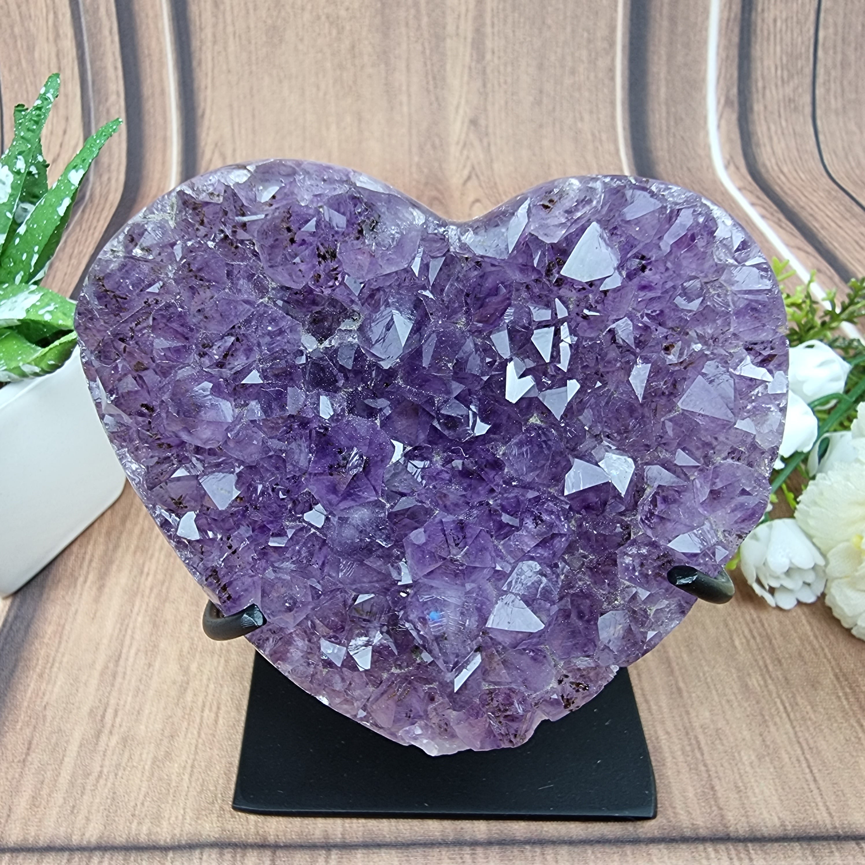 Corações de Ametista na base Base de Ferro - Super Extra, Para sua Escolha