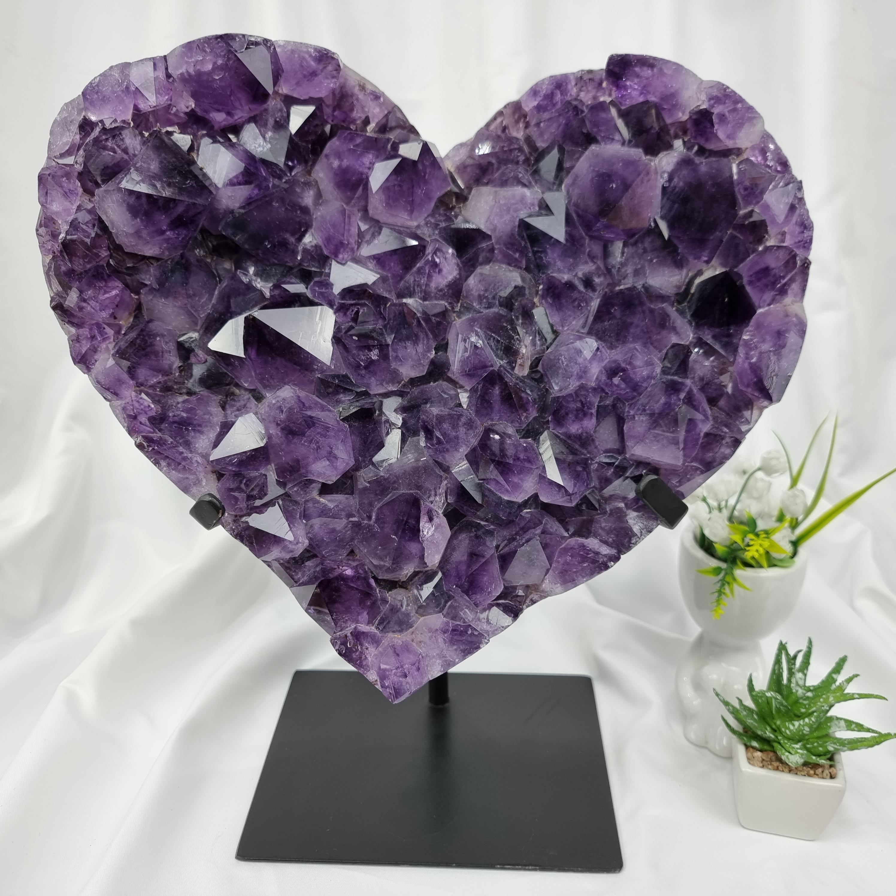 Coração De Ametista na base Base de Ferro - 6,20 kgs, Super Extra - Peça Única