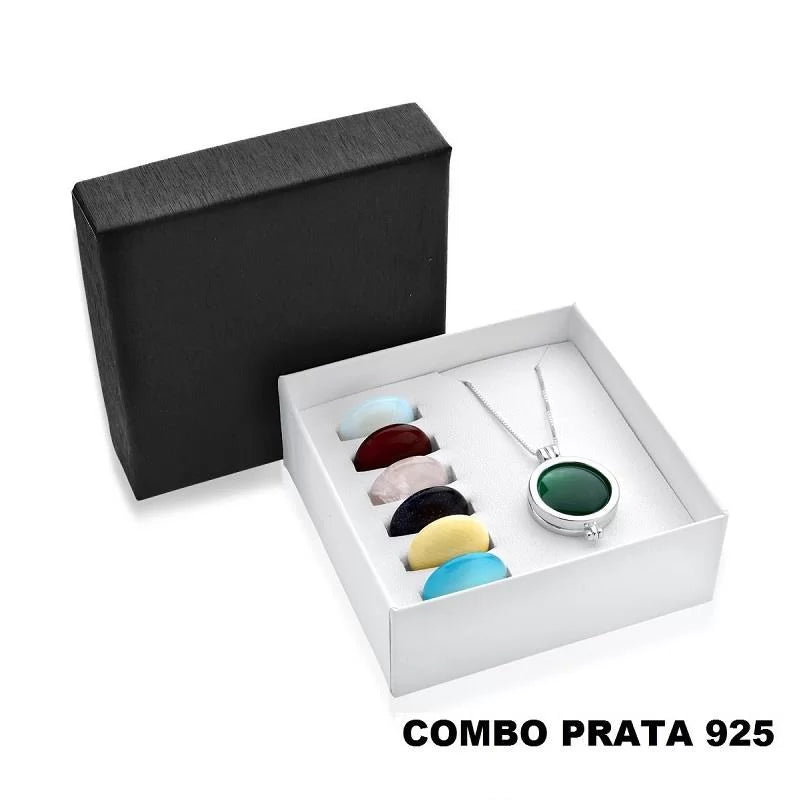 Colar Relicário Facetado Locket em Prata - Árvore da Vida