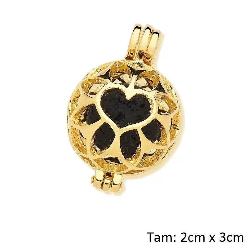 Pingente para Colar Difusor de Aromas Dourado