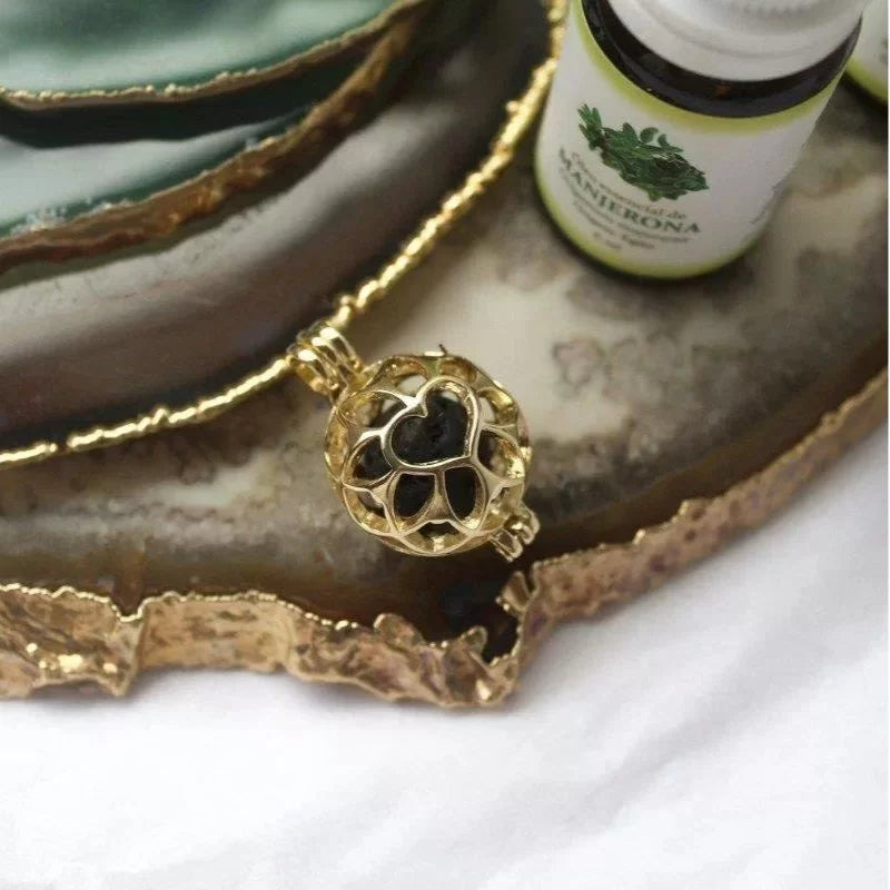 Pingente para Colar Difusor de Aromas Dourado