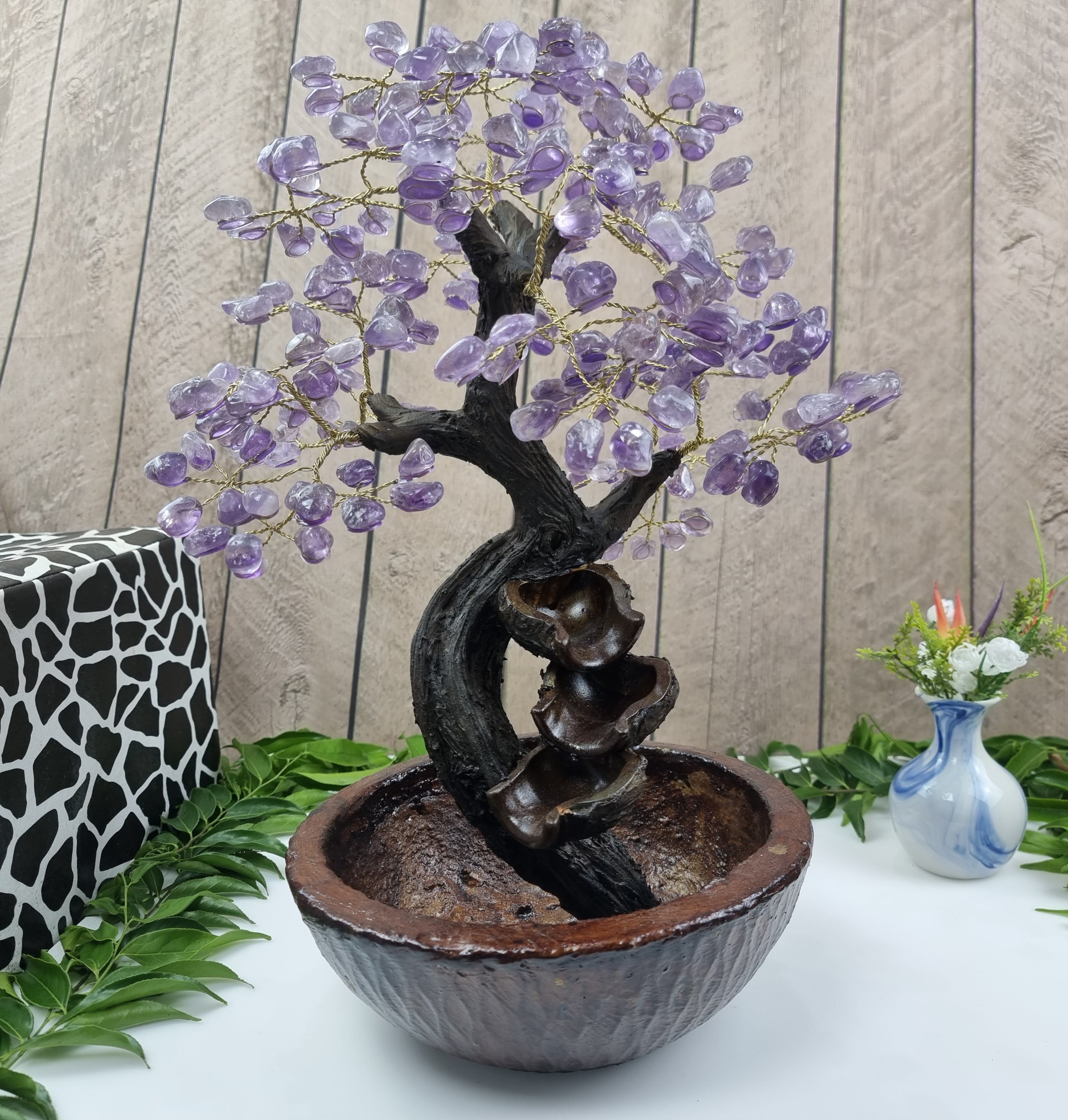 SOURCE tree of precious stones 36 branches and 180 stones 50 cm height weight 2.0 kg