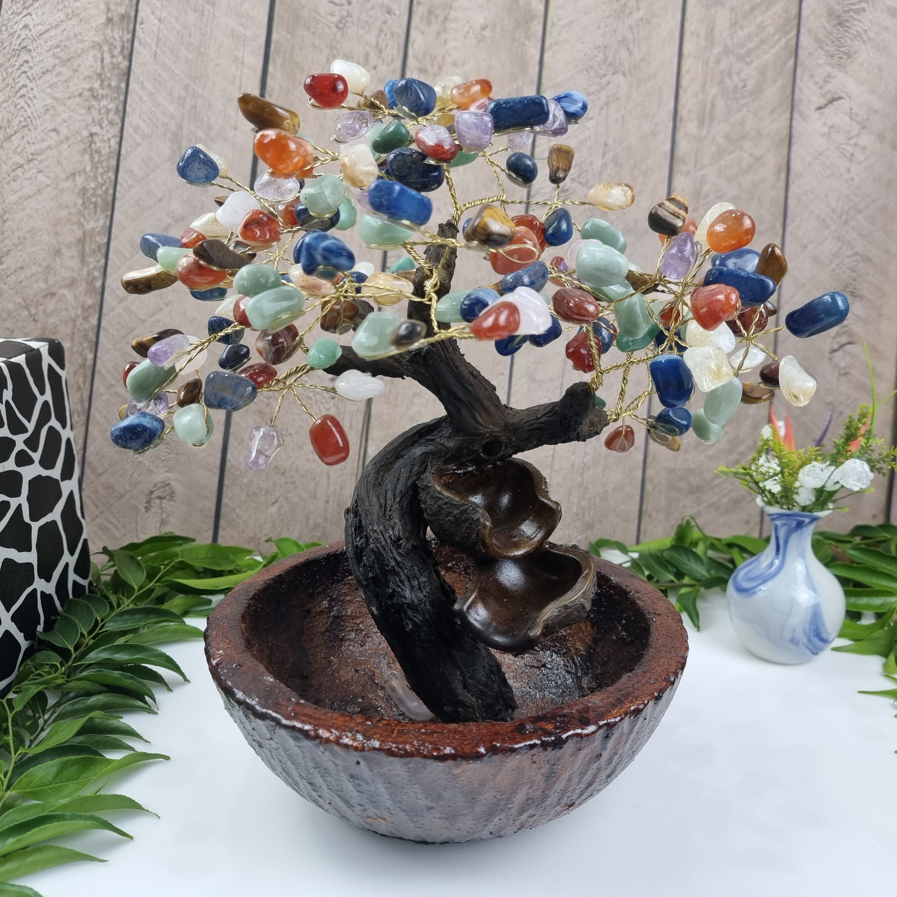 SOURCE tree of precious stones 36 branches and 180 stones 50 cm height weight 2.0 kg