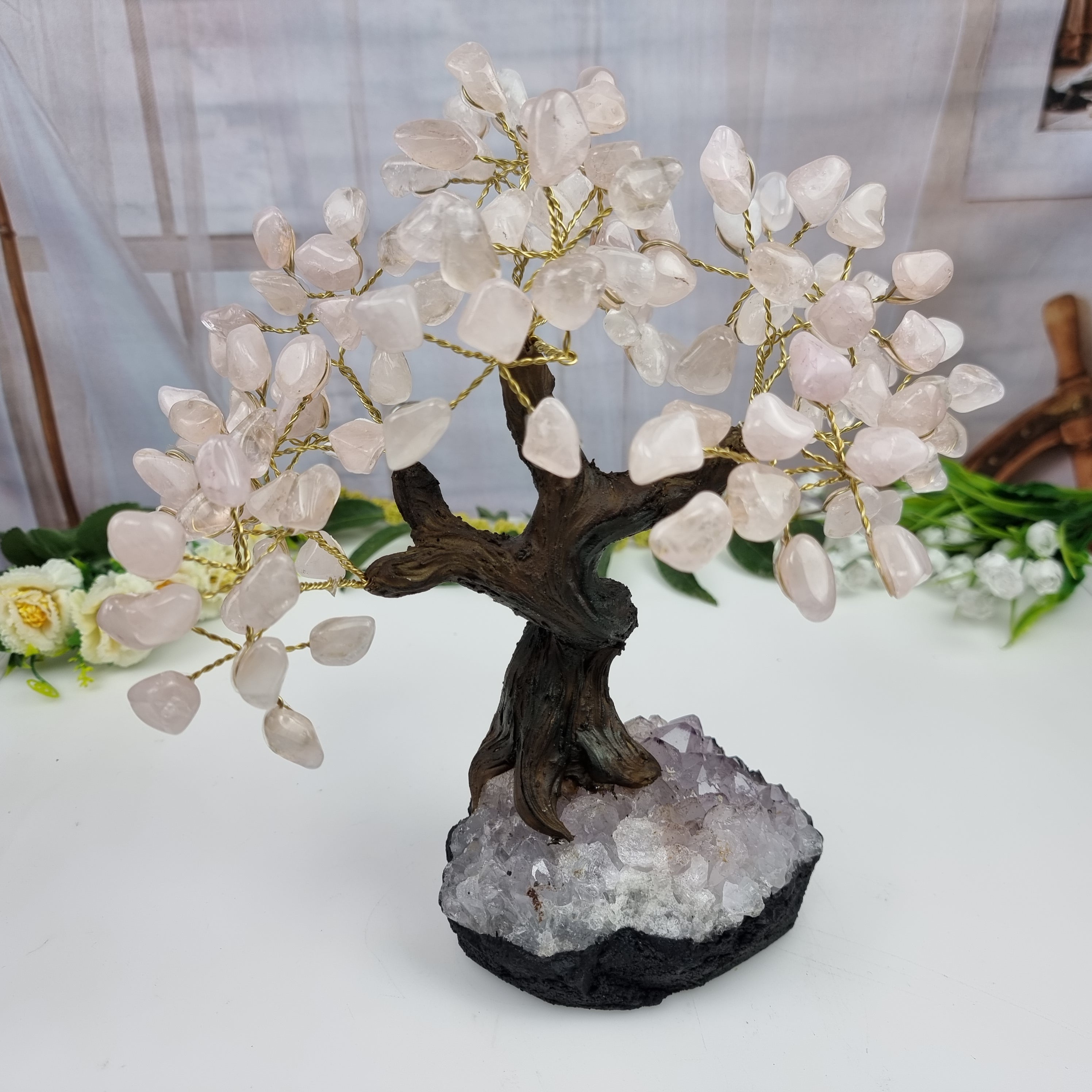 Arbol de piedras preciosas 24 ramas y 120 piedras 20 cm altura peso 1,70 kg