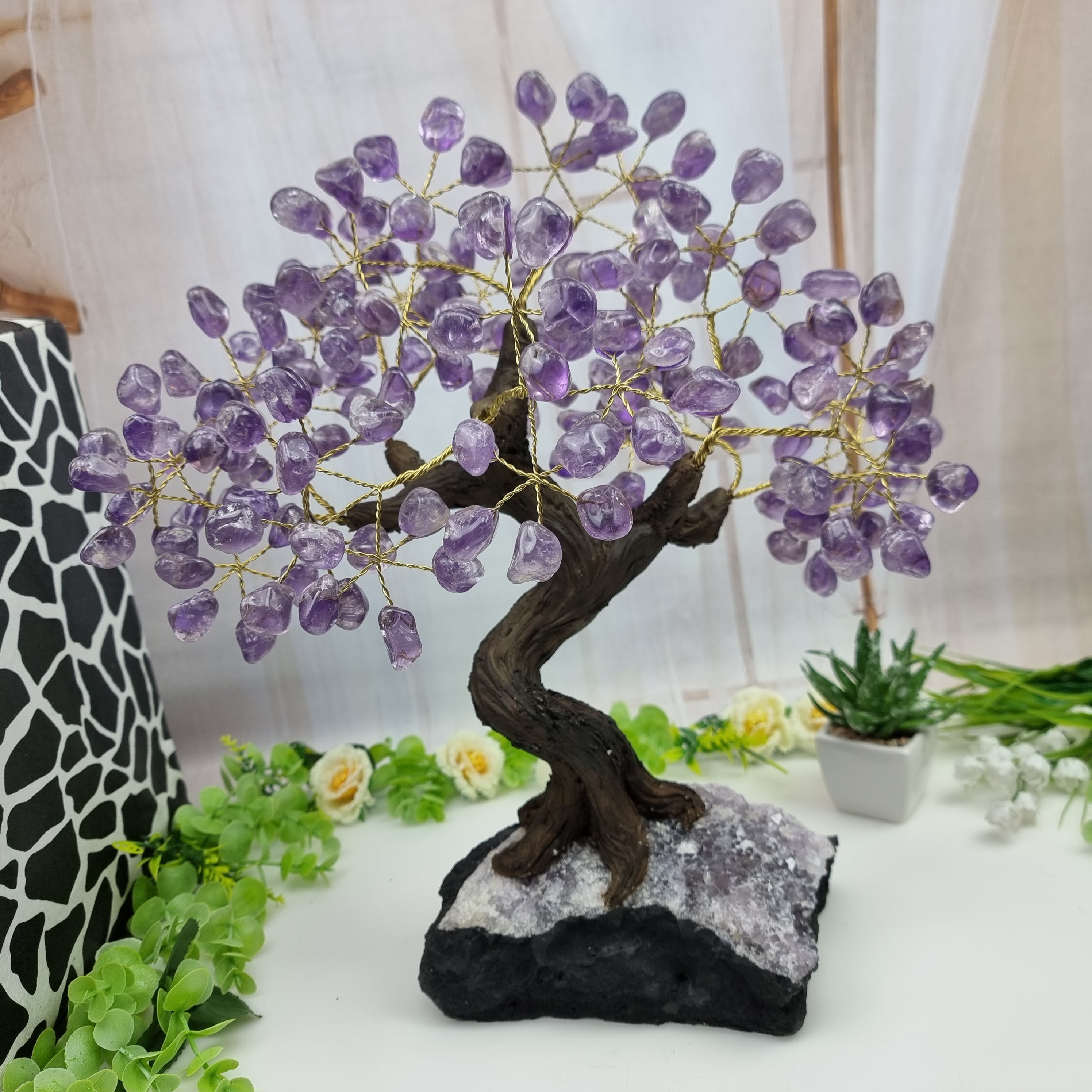 Tree of precious stones 36 branches and 180 stones 30 cm height weight 2.5 kg