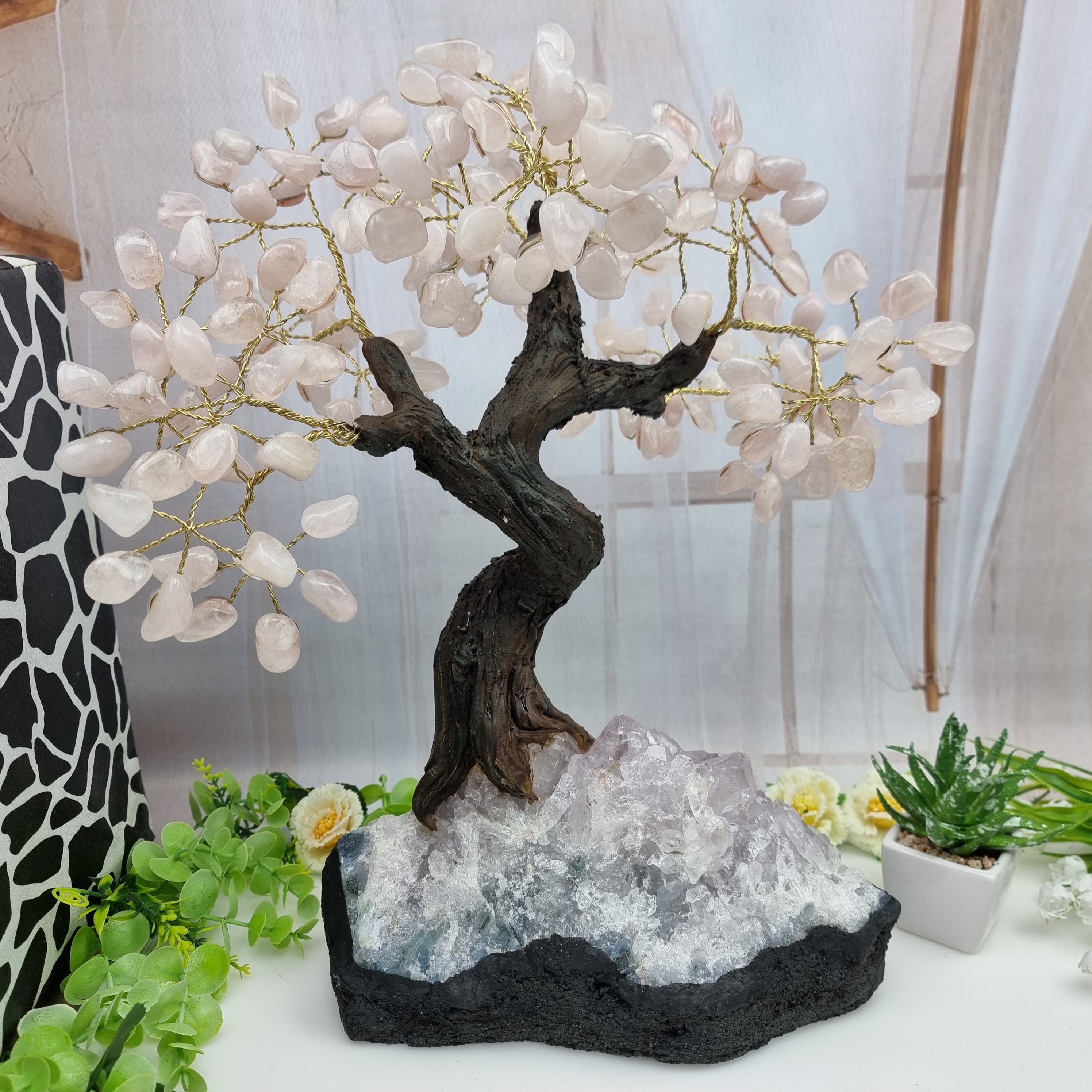 Tree of precious stones 36 branches and 180 stones 30 cm height weight 2.5 kg
