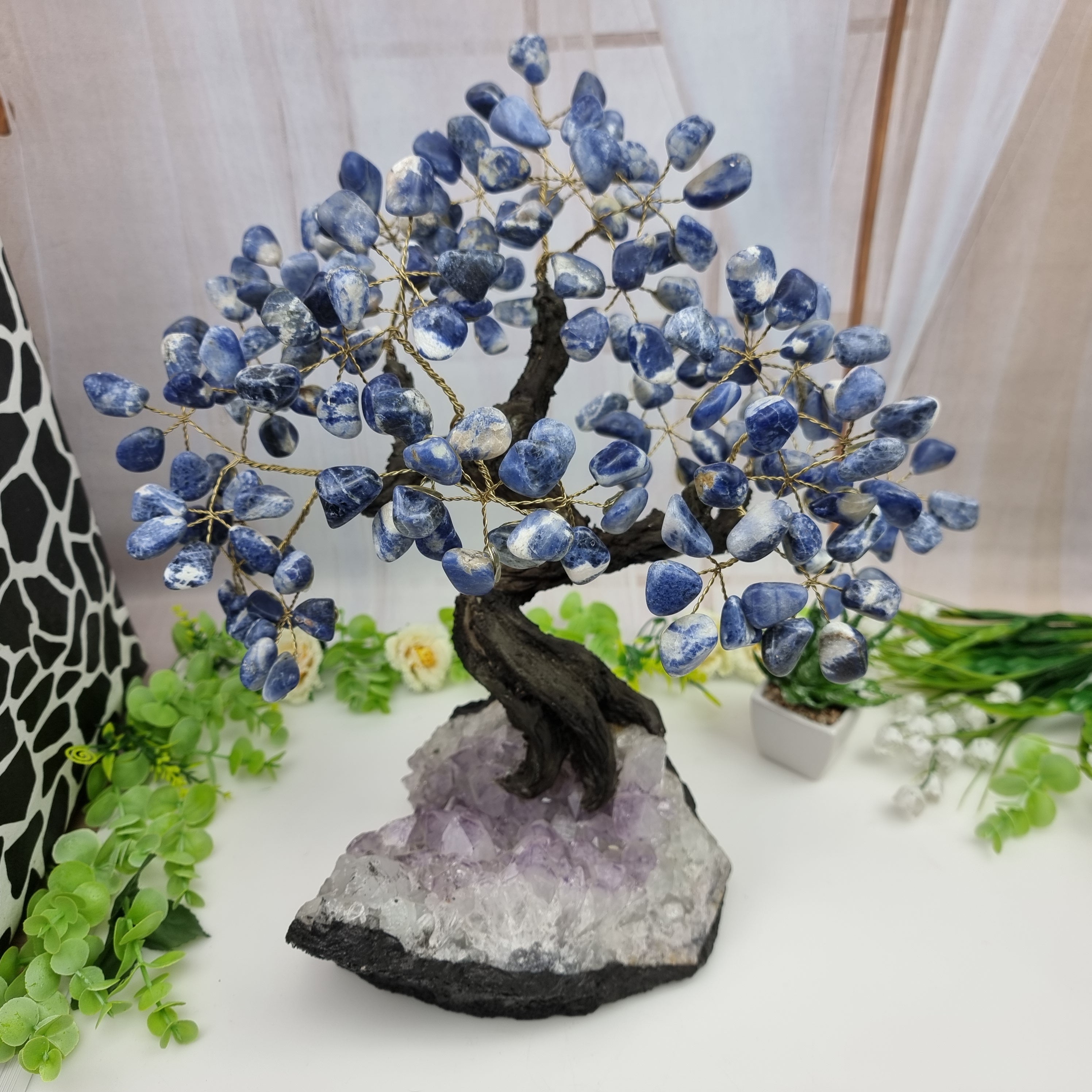 Árbol de piedras preciosas 36 ramas y 180 piedras 30 cm altura peso 2,5 kg