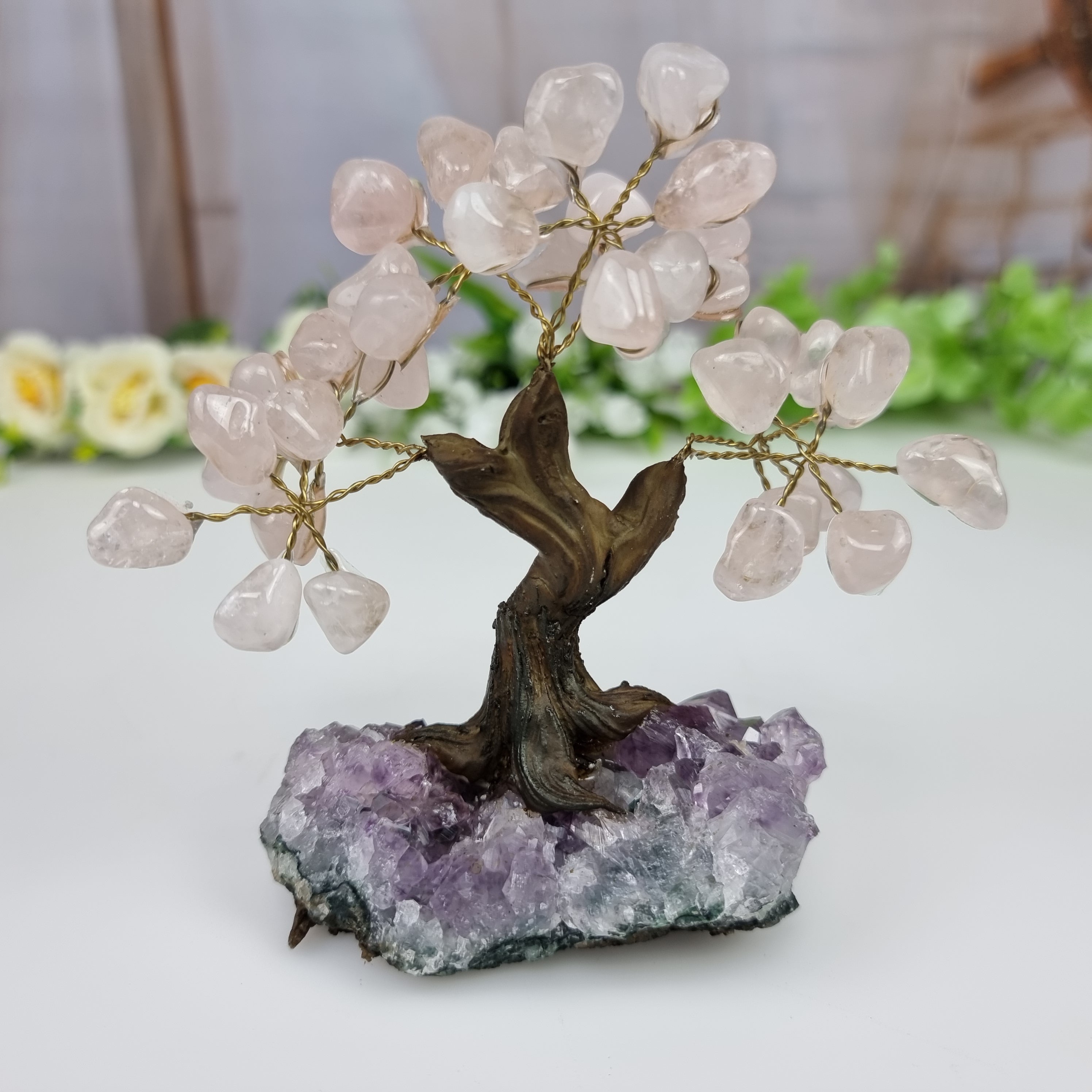 Arbol de piedras preciosas 7 ramas y 35 piedras 10 cm altura peso 0.500 kg