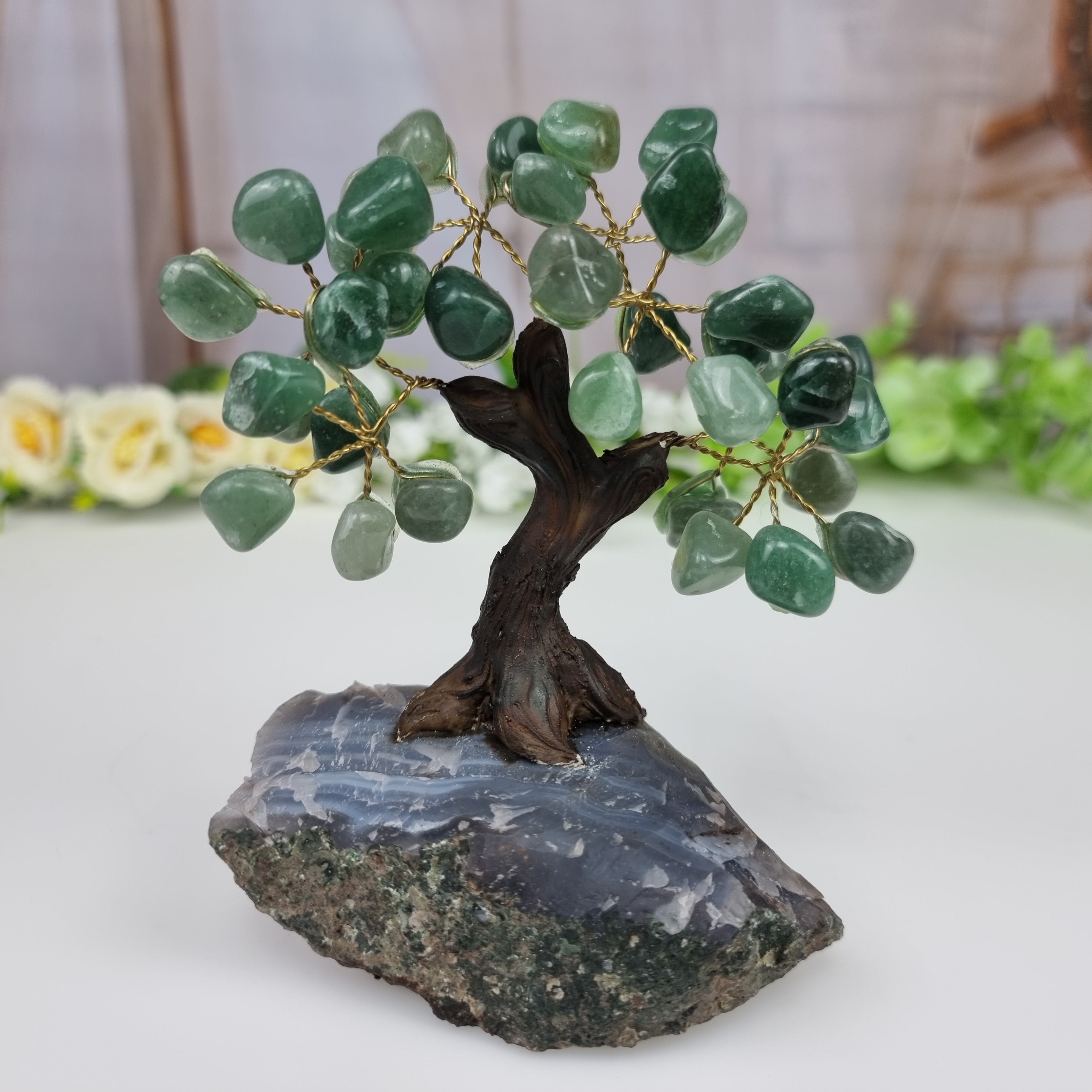 Arbol de piedras preciosas 7 ramas y 35 piedras 10 cm altura peso 0.500 kg