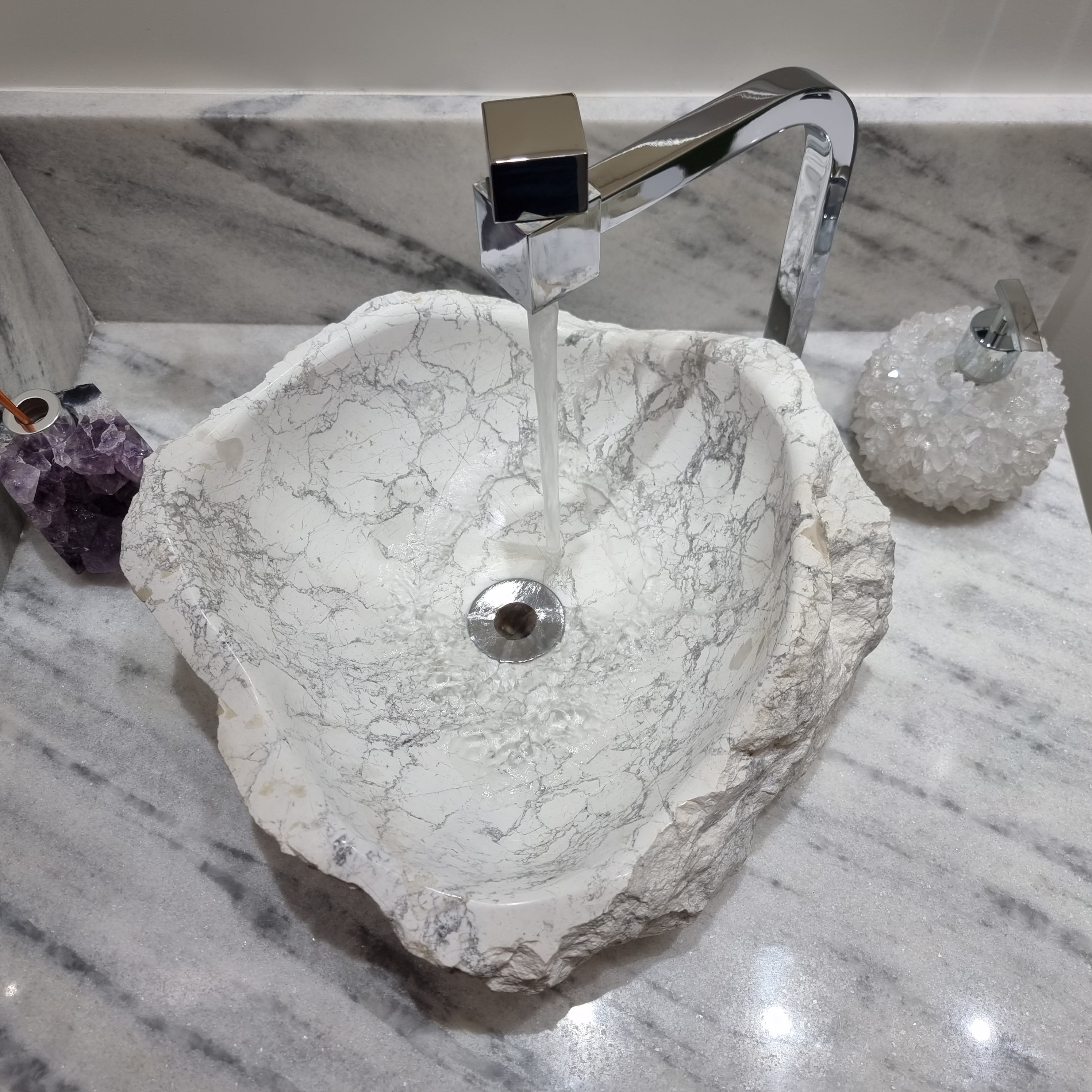 Cuba Para Bancada de Banheiro peças exclusivas lapidadas de quartzo peso 11 a 14 kg