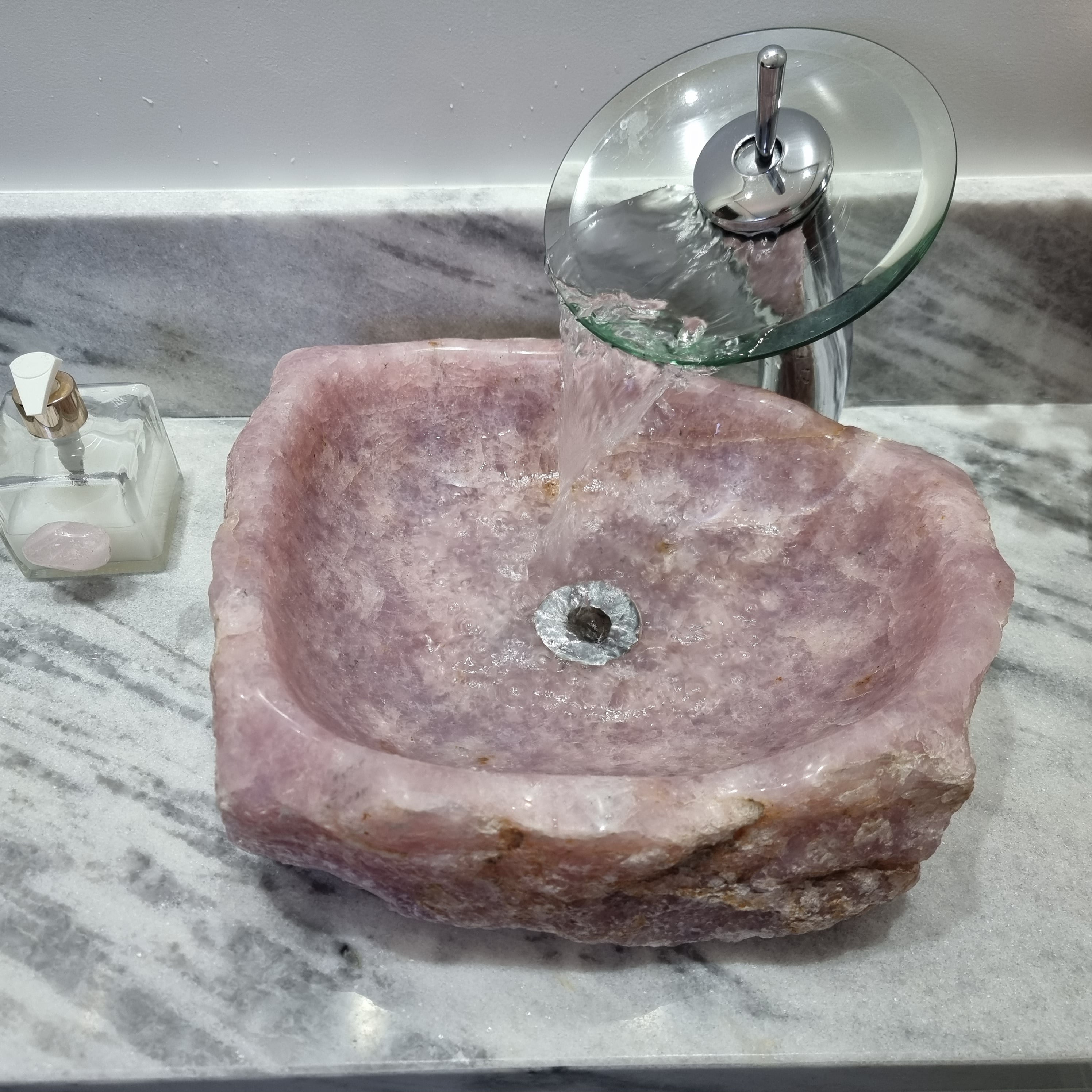 Cuba Para Bancada de Banheiro peças exclusivas lapidadas de quartzo peso 11 a 14 kg