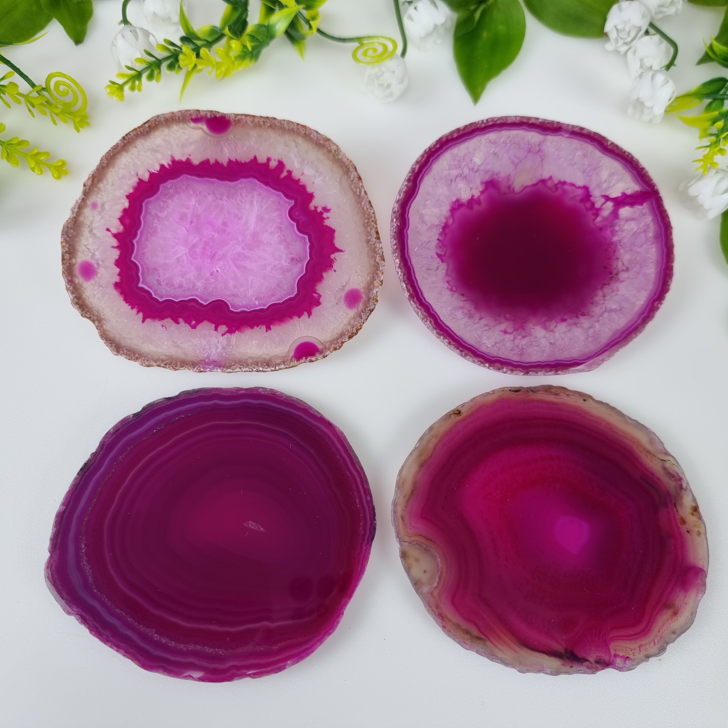 Porta Copos de Àgatas Naturais | 4 unidades | Altura de 8 a 10 cm | Peça Artesanal BR Crystals