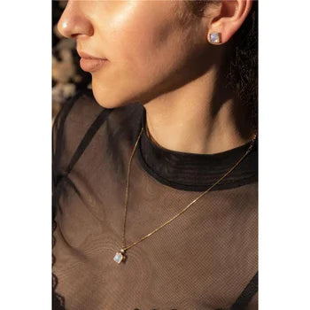 Conjunto de Colar e Brinco Banhada em Ouro