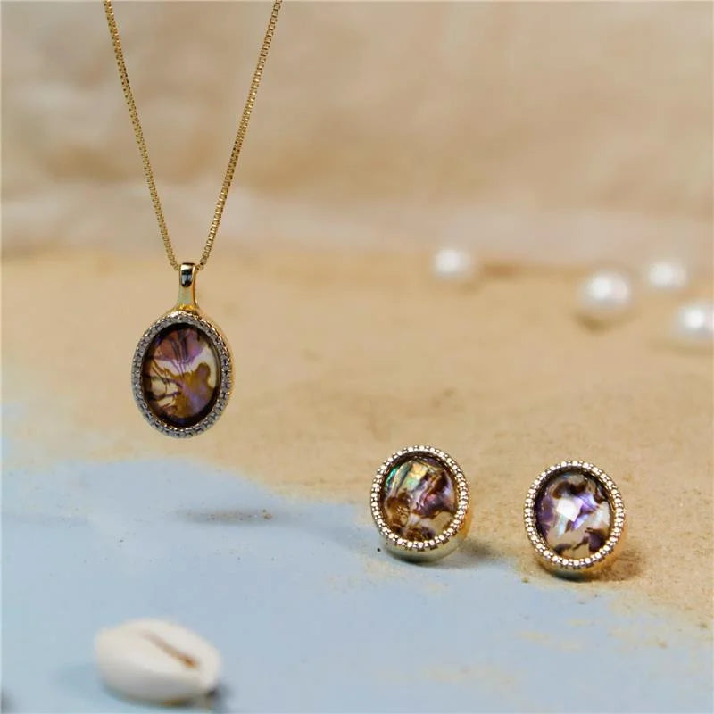 Conjunto banhado a ouro revestido a ródio