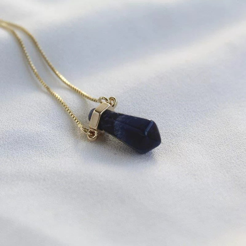 Pingente pedras semi-preciosas banhado a ouro