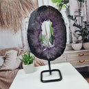 Argola de Ametista com Cristais Special | Base de Ferro Preta | Peso 1,65 kgs, Altura 27 cm | Energia, Beleza e Sofisticação