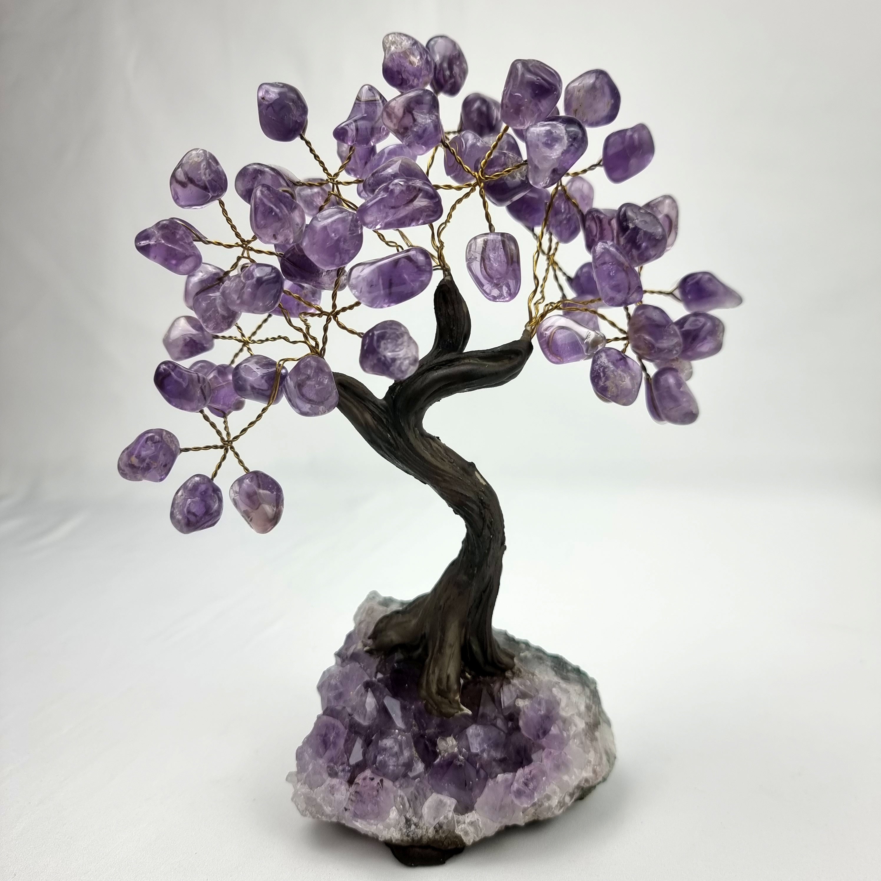 Árvore de AMETISTA Natural | 60 Pedras, 12 galhos | Base de Ametista com 15 cm altura - Peça Artesanal BR Crystals