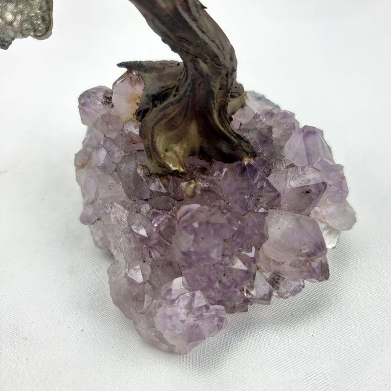 Árvore de PIRITA Natural | 60 Pedras, 12 galhos | Base de Ametista com 15 cm altura - Peça Artesanal BR Crystals