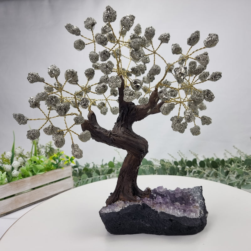 Tree of precious stones 24 branches and 120 stones 20 cm height weight 1.70 kg