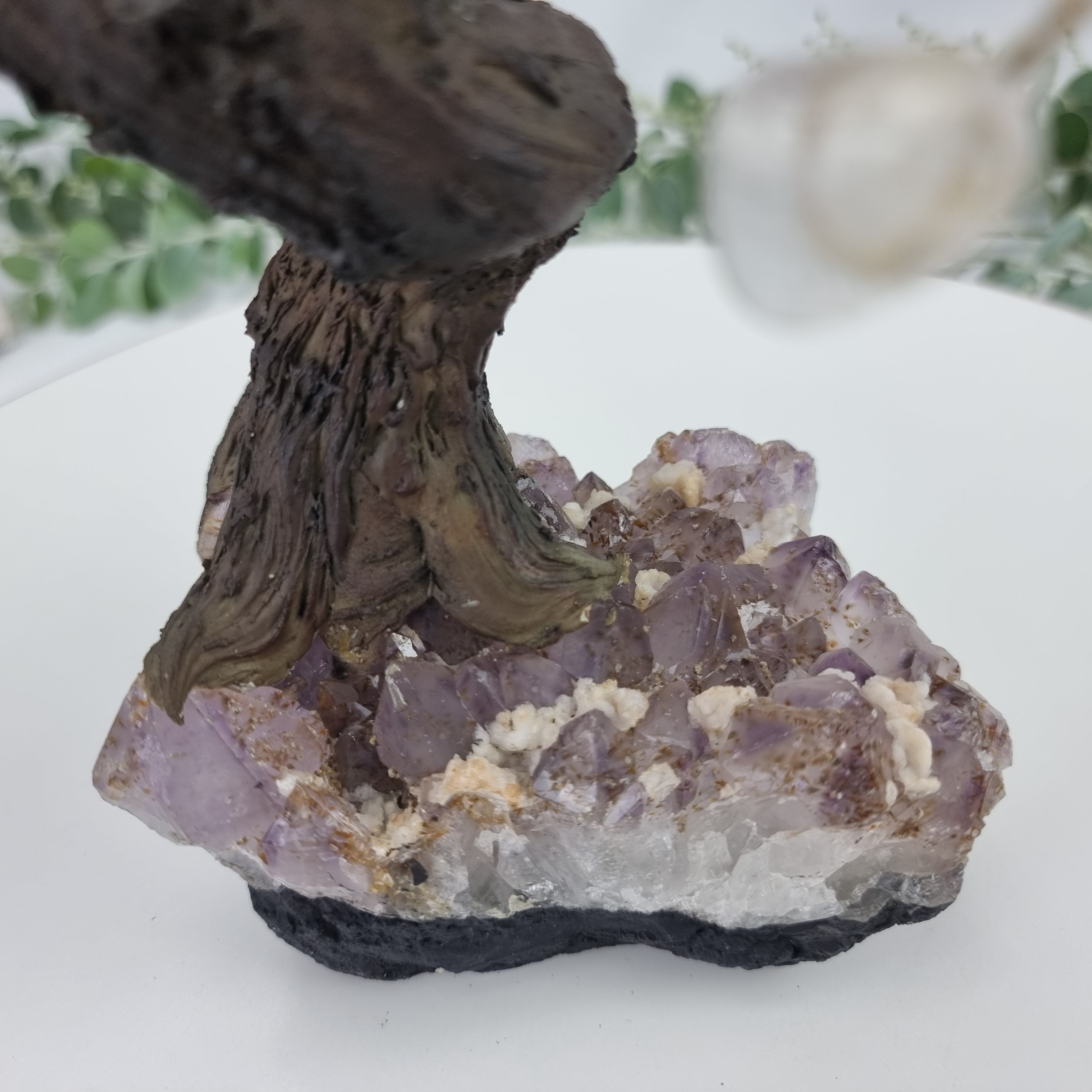 Árvore de CRISTAL Natural | 120 Pedras, 24 galhos | Base de Ametista com 20 cm altura - Peça Artesanal BR Crystals