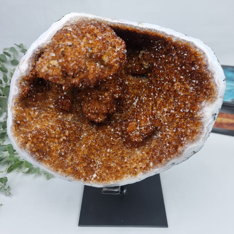 CITRINO Exótico Super Especial | Base de Ferro Preta | Peso 4,06 Kgs, Altura de 25 cm | Peça Artesanal BR Crystals
