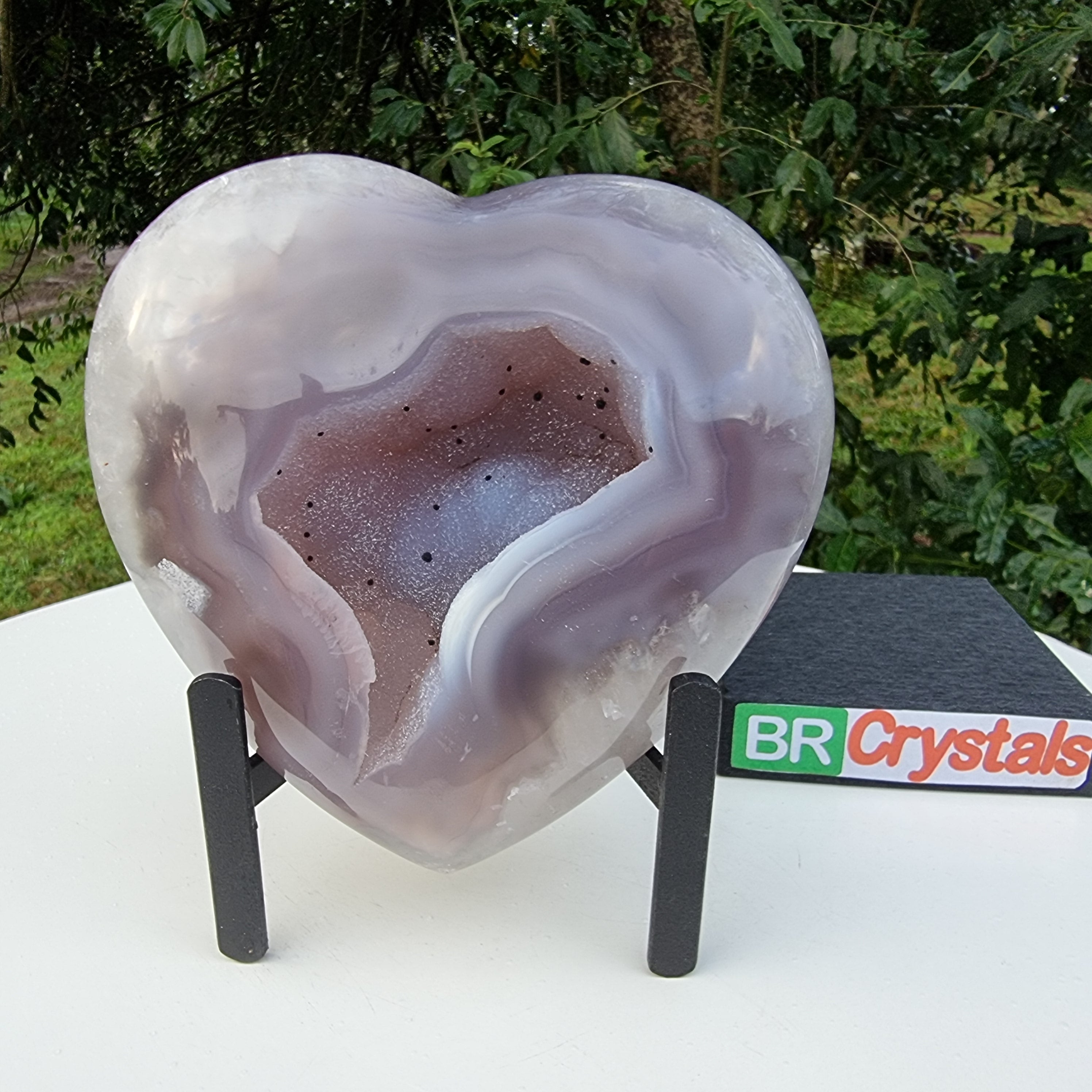 Coração de Àgatas Naturais | Altura 11,5 cm, com 0,700 kgs | Peça Artesanal BR Crystals