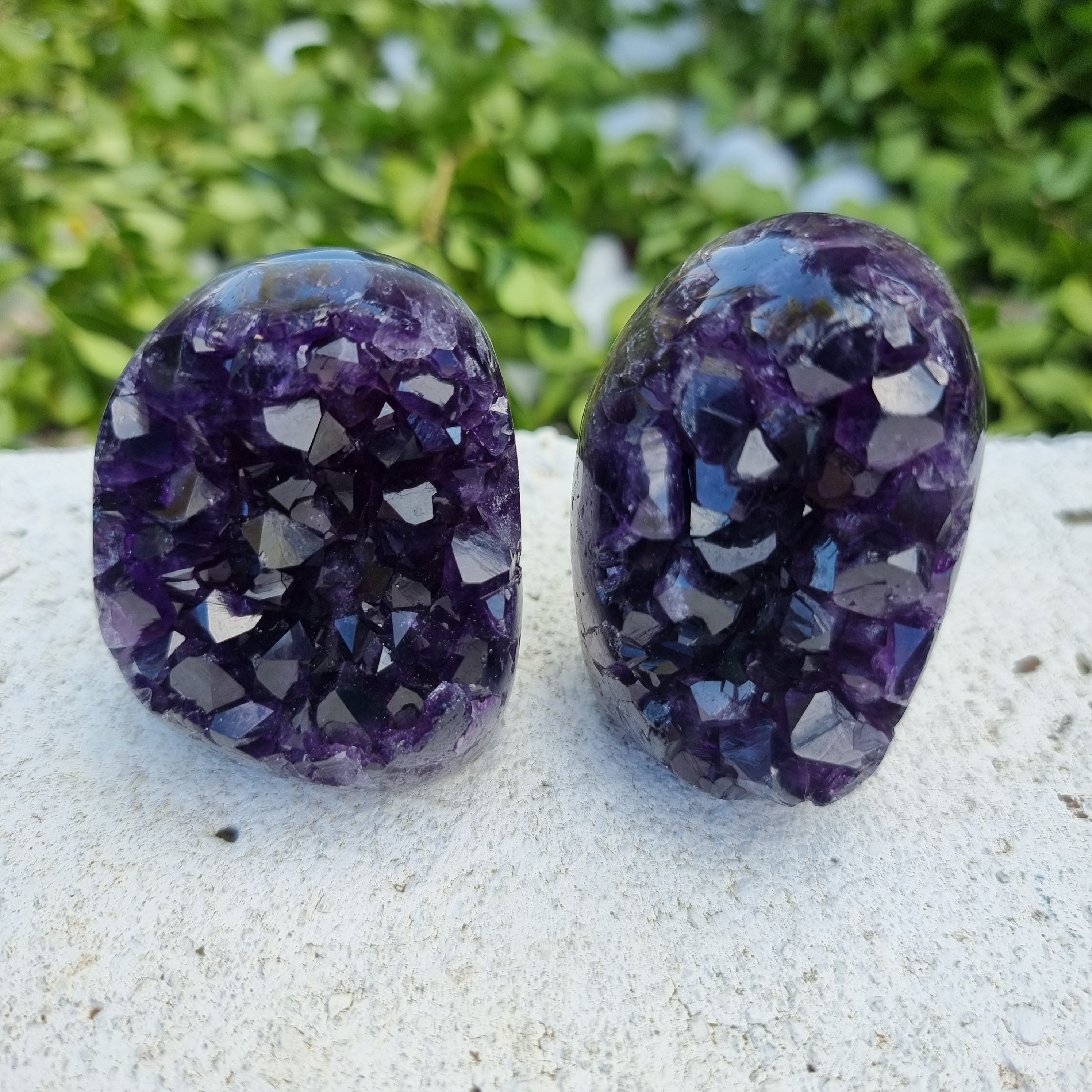 Drusas de Ametista SUPER Roxa - 2 unid | Peso 0,30 Kgs, Altura 4 cm | Energia, Beleza e Sofisticação