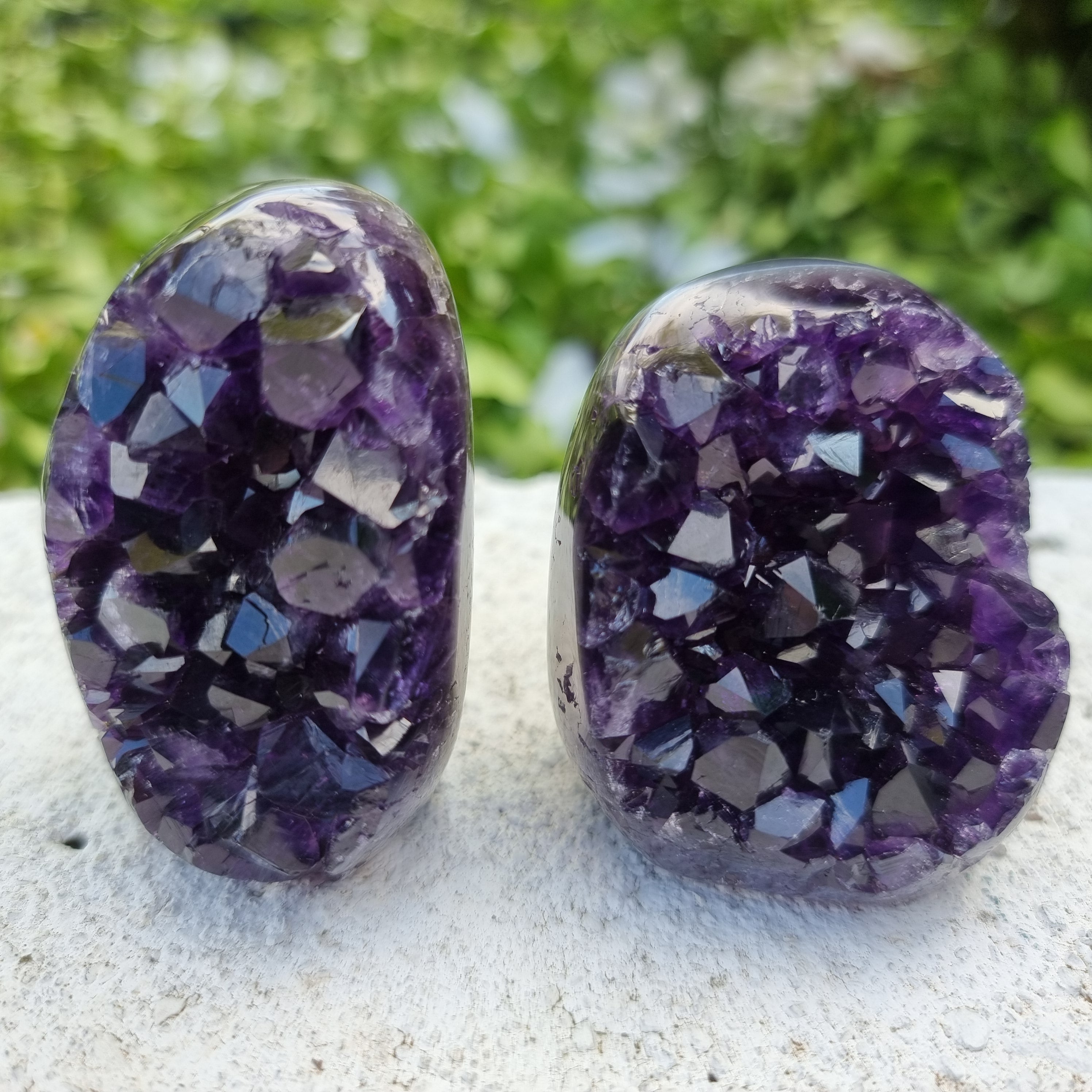 Drusas de Ametista SUPER Roxa - 2 unid | Peso 0,30 Kgs, Altura 4 cm | Energia, Beleza e Sofisticação