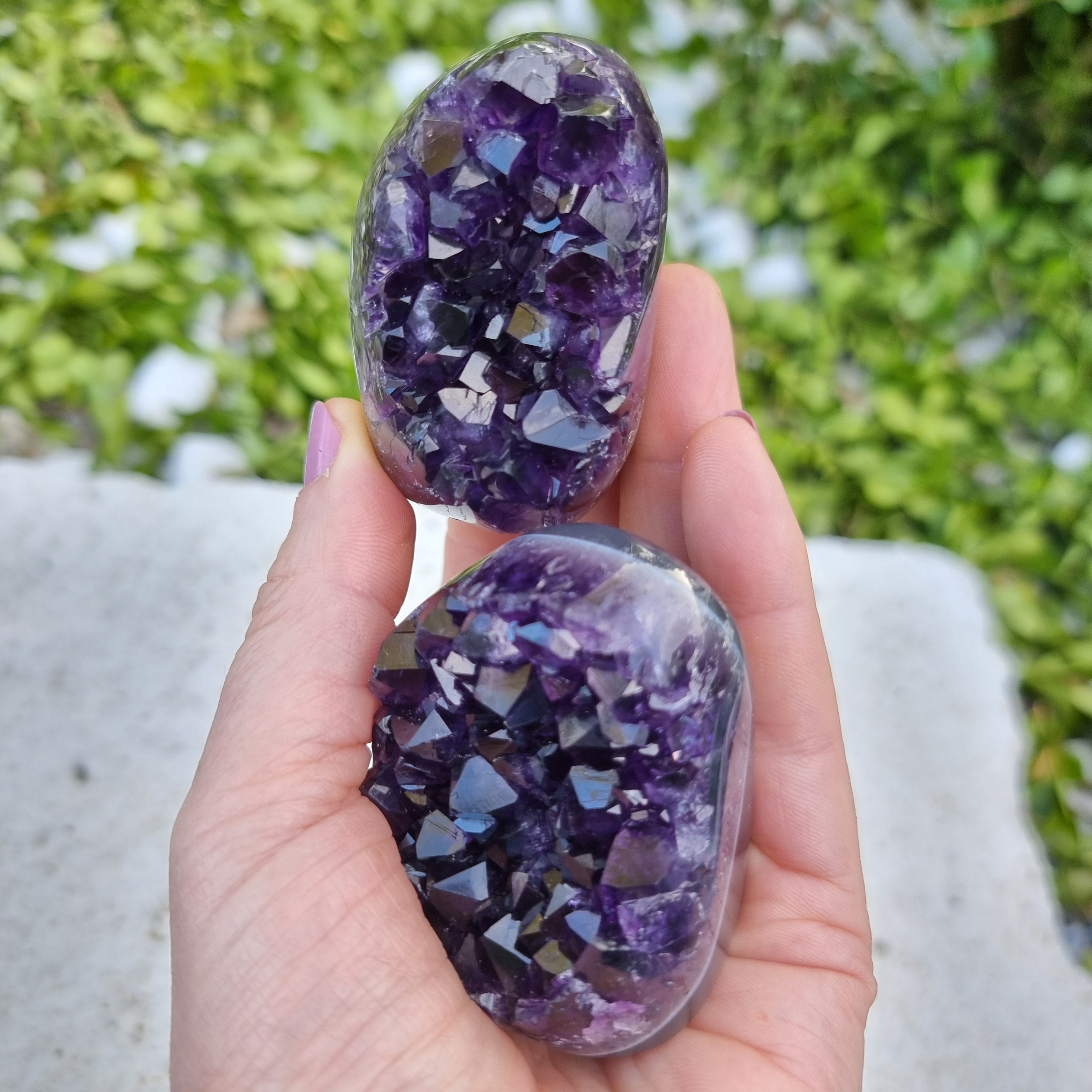 Drusas de Ametista SUPER Roxa - 2 unid | Peso 0,30 Kgs, Altura 4 cm | Energia, Beleza e Sofisticação