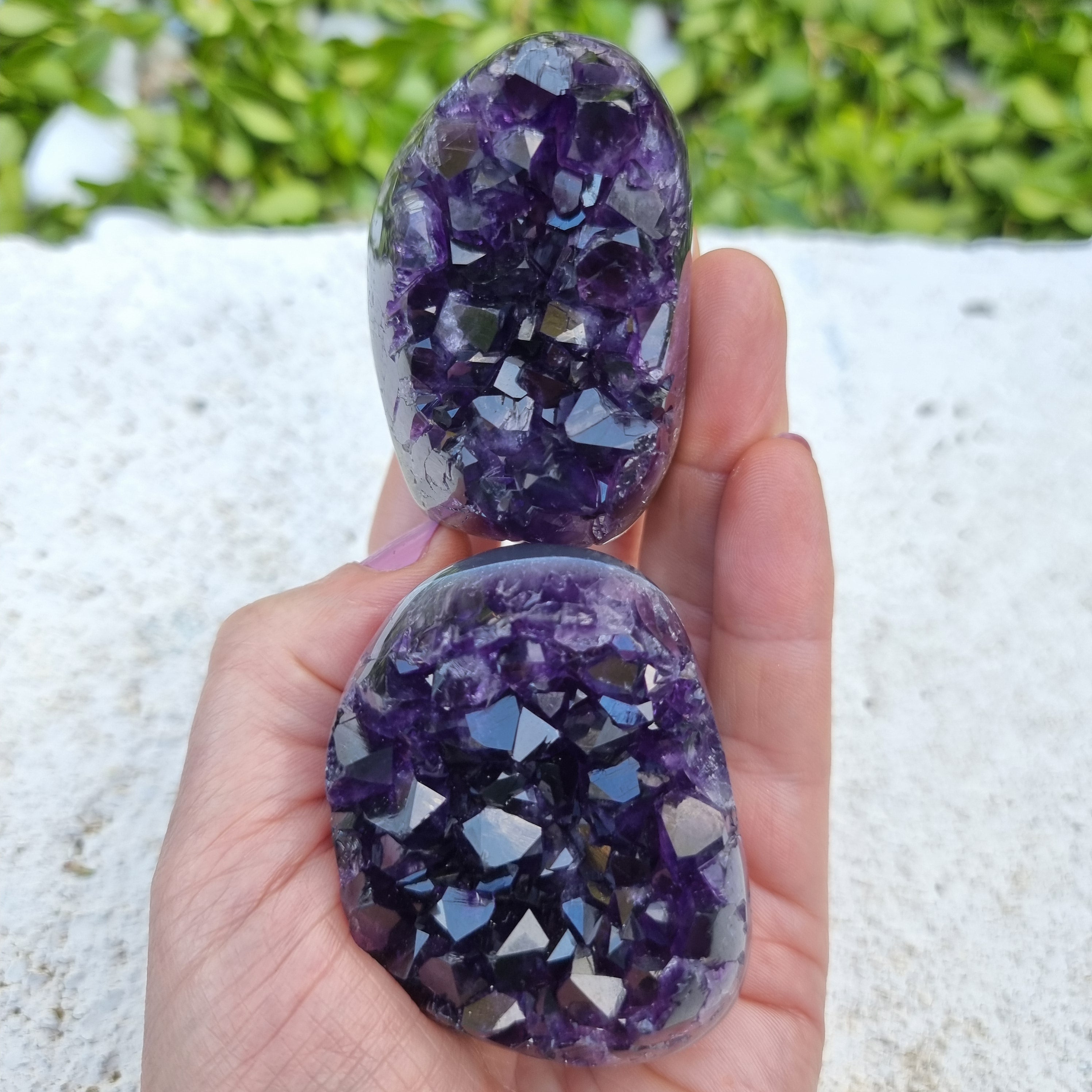 Drusas de Ametista SUPER Roxa - 2 unid | Peso 0,30 Kgs, Altura 4 cm | Energia, Beleza e Sofisticação