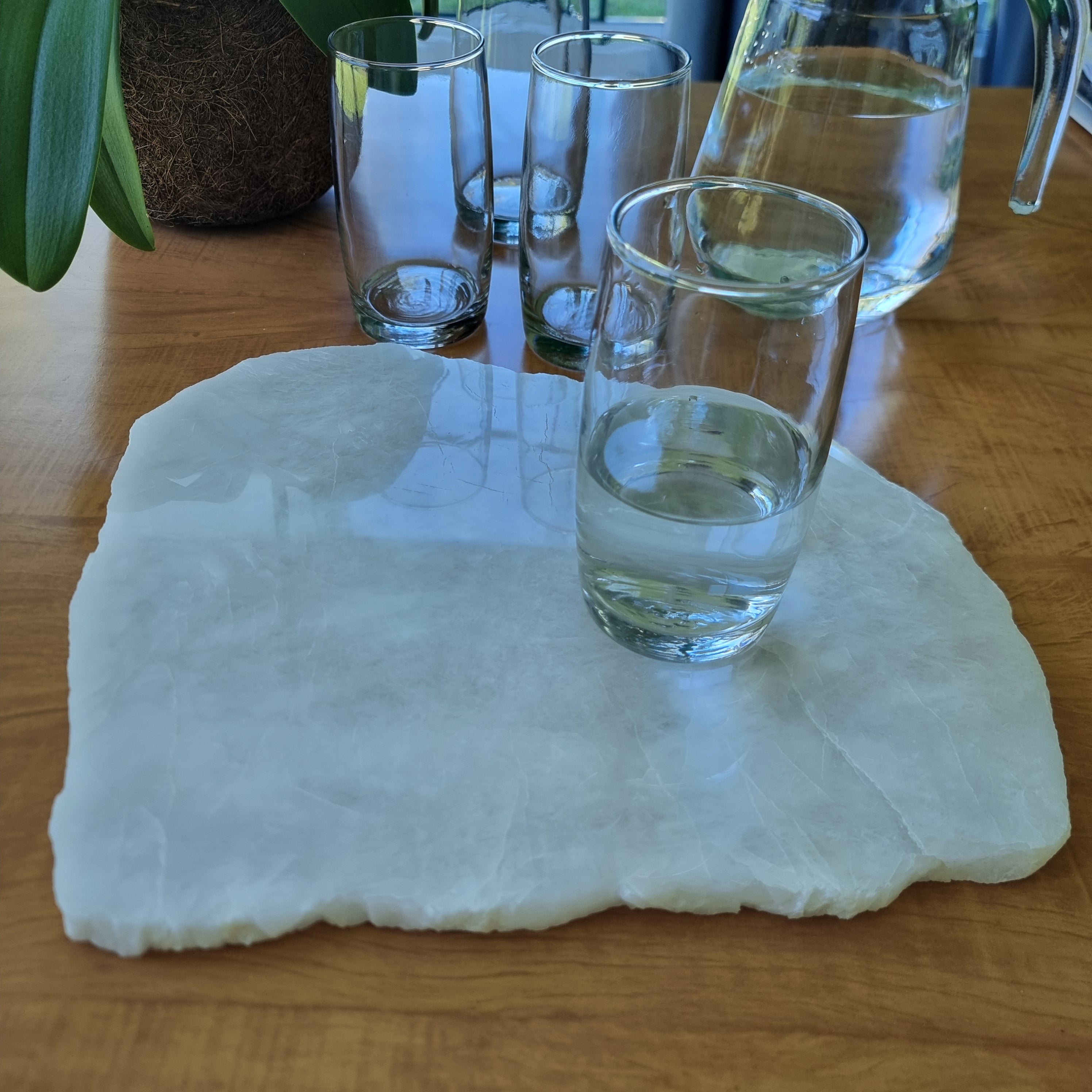 Bandeja de QUARTZO BRANCO Natural Especial | 1 Unidade | Tamanho 30 cm | Peça Artesanal BR Crystals