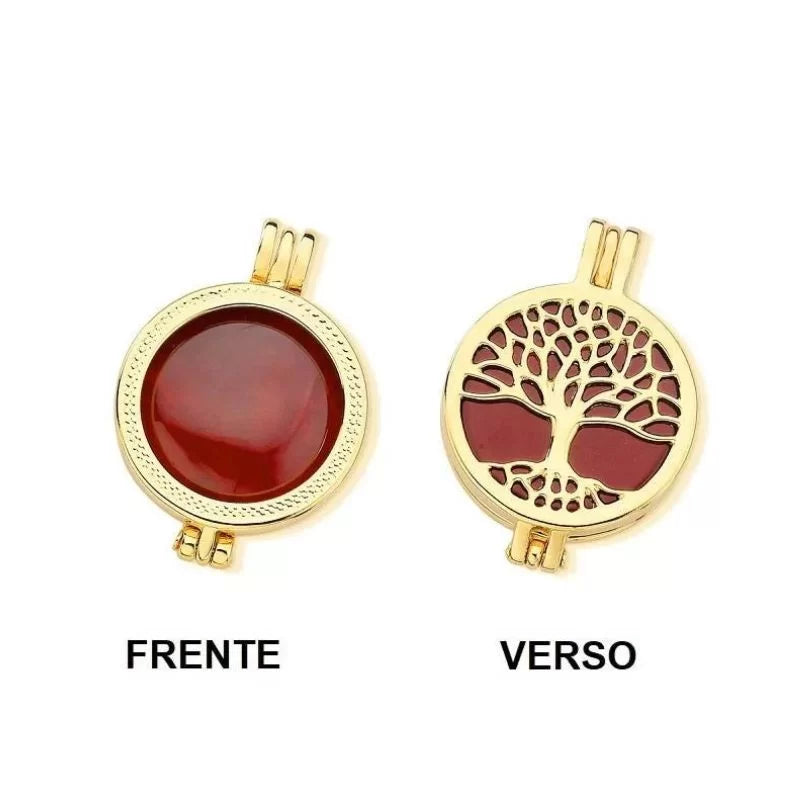 Colar Relicário Locket folheado a ouro "Árvore da Vida"