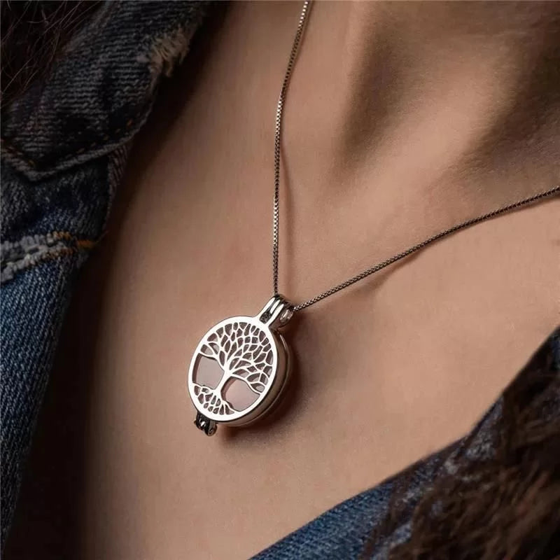 Colar Relicário Locket folheado a ouro "Árvore da Vida"