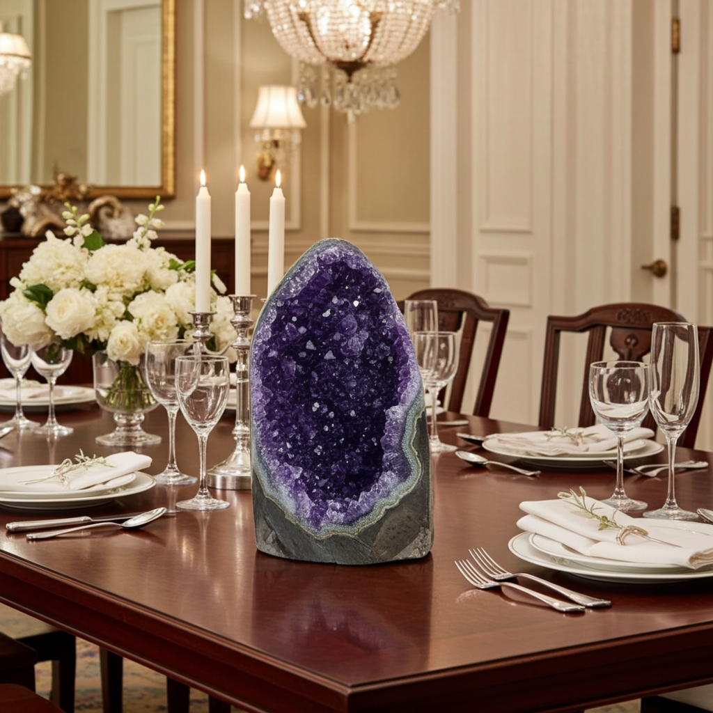 Ametista Drusa com Cristais Especiais peso com 0,80 Kg, Energia, Beleza e Sofisticação