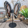 Natural Agate Butterflies size 40 cm height iron base and weight 2.00 kg