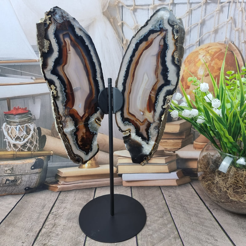Natural Agate Butterflies size 40 cm height iron base and weight 2.00 kg
