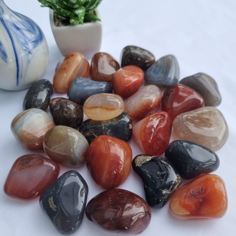 Piedras Rodadas Ágatas Naturales Surtidas Pulidas 3,5 a 4,5 cm Cantidad 1 kg