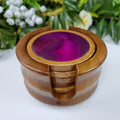 KIT posavasos ágata con base de madera 6 unidades piedras naturales 1,60 kg